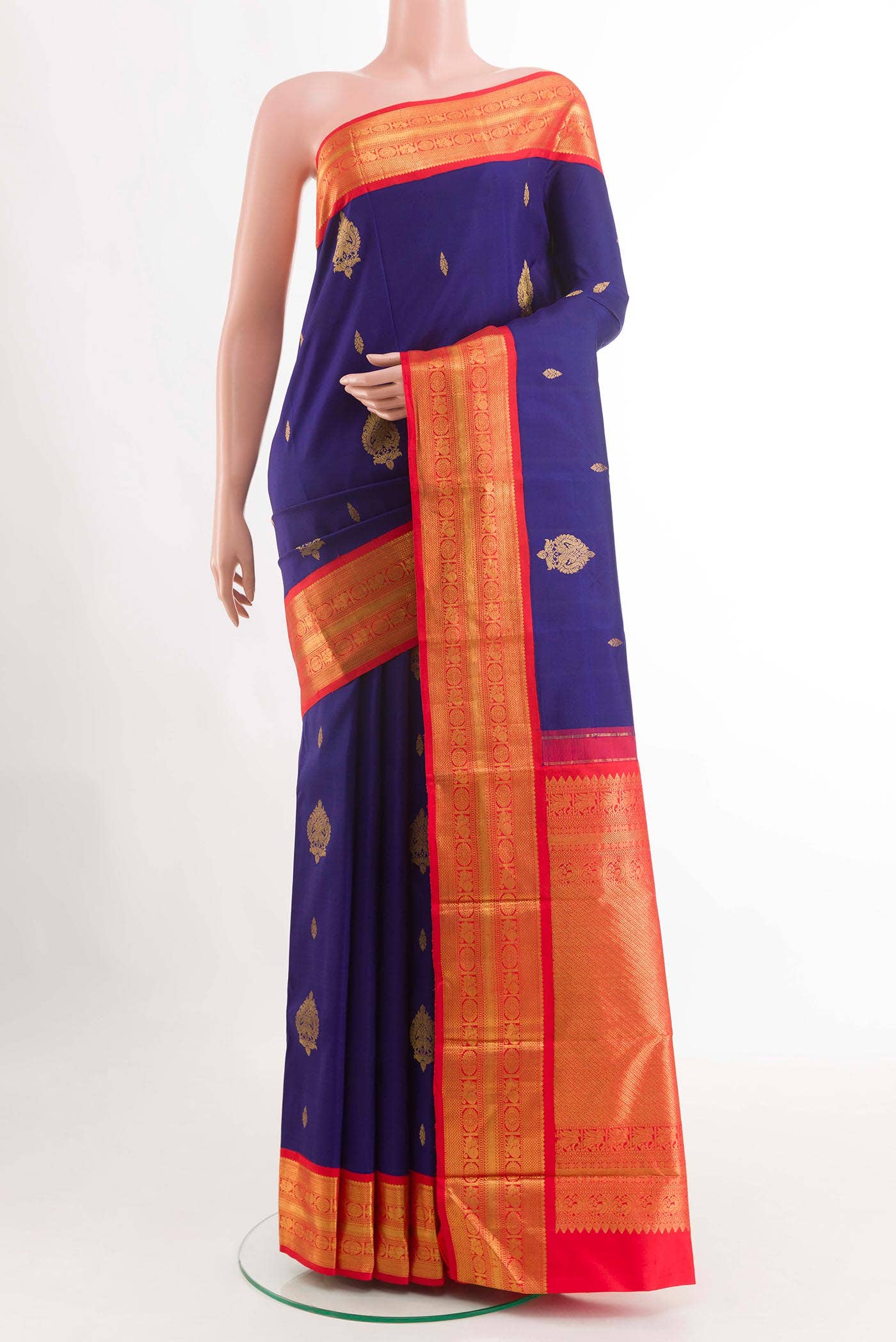 Navy Blue Kanchipuram Silk Saree