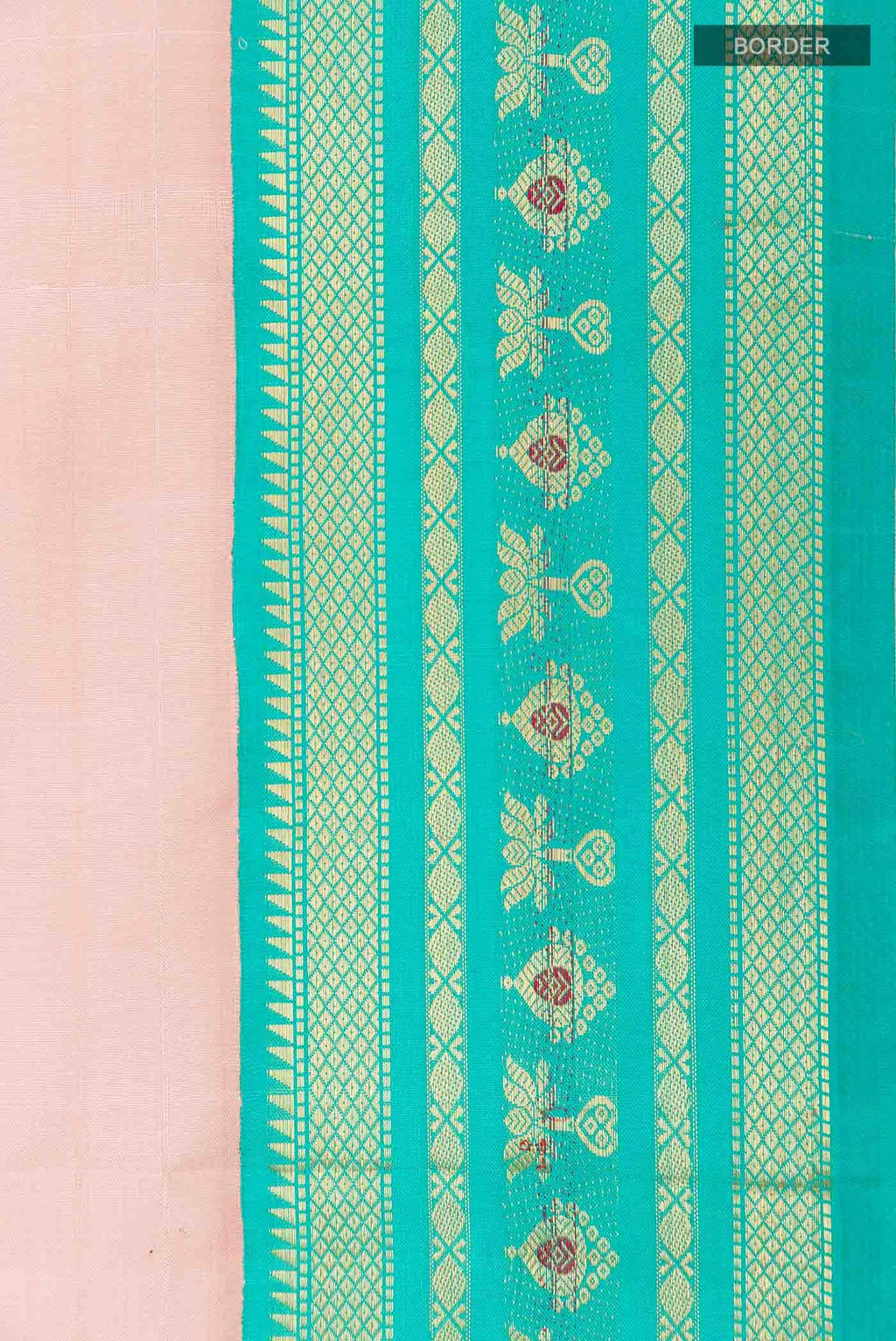 Rose pink Kanchipuram Silk Saree