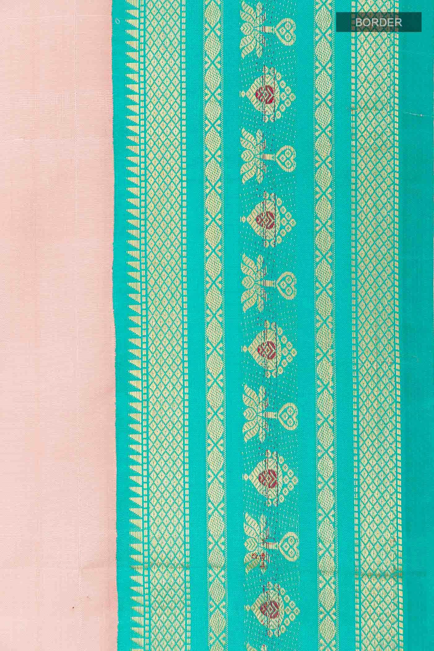 Rose pink Kanchipuram Silk Saree