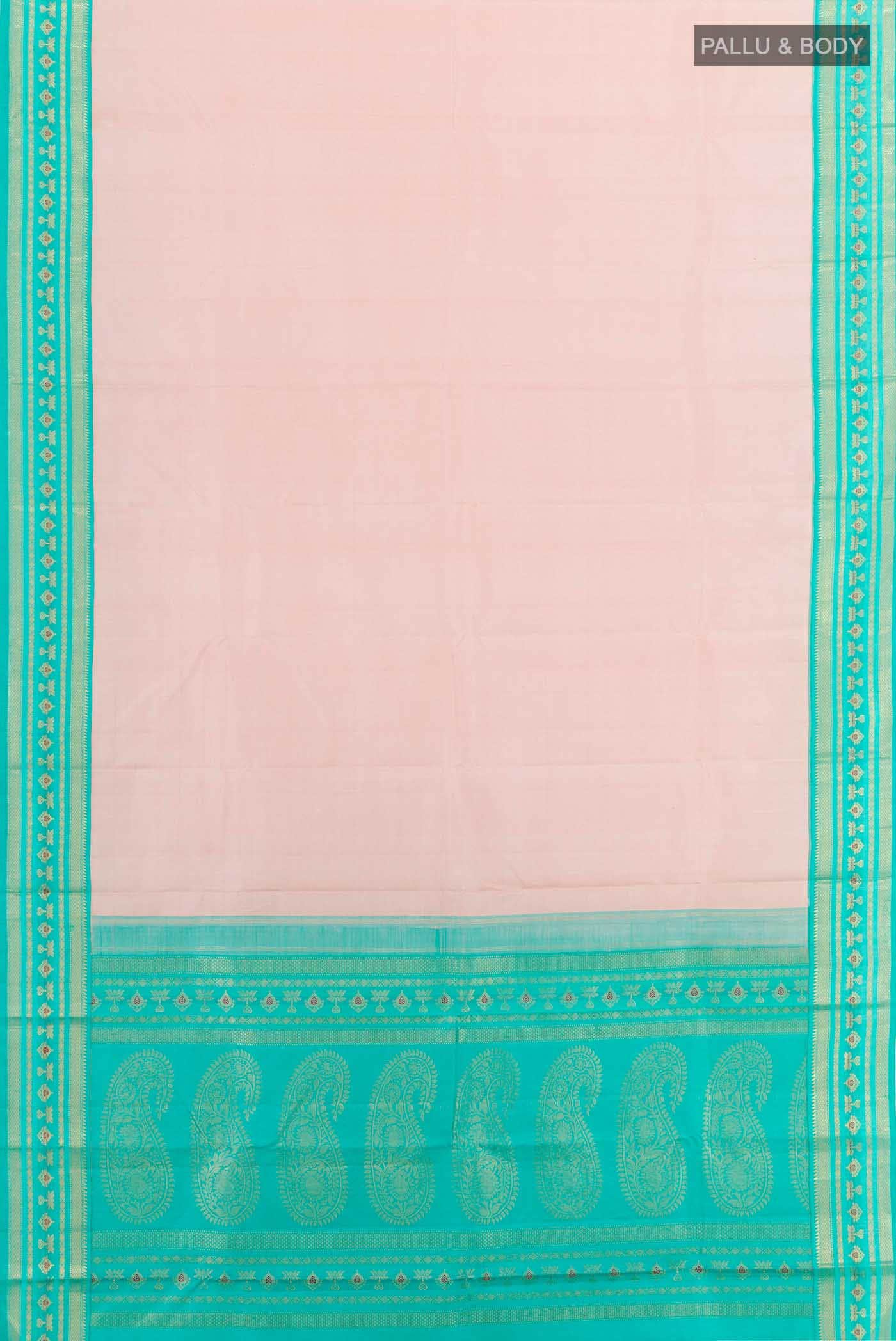 Rose pink Kanchipuram Silk Saree