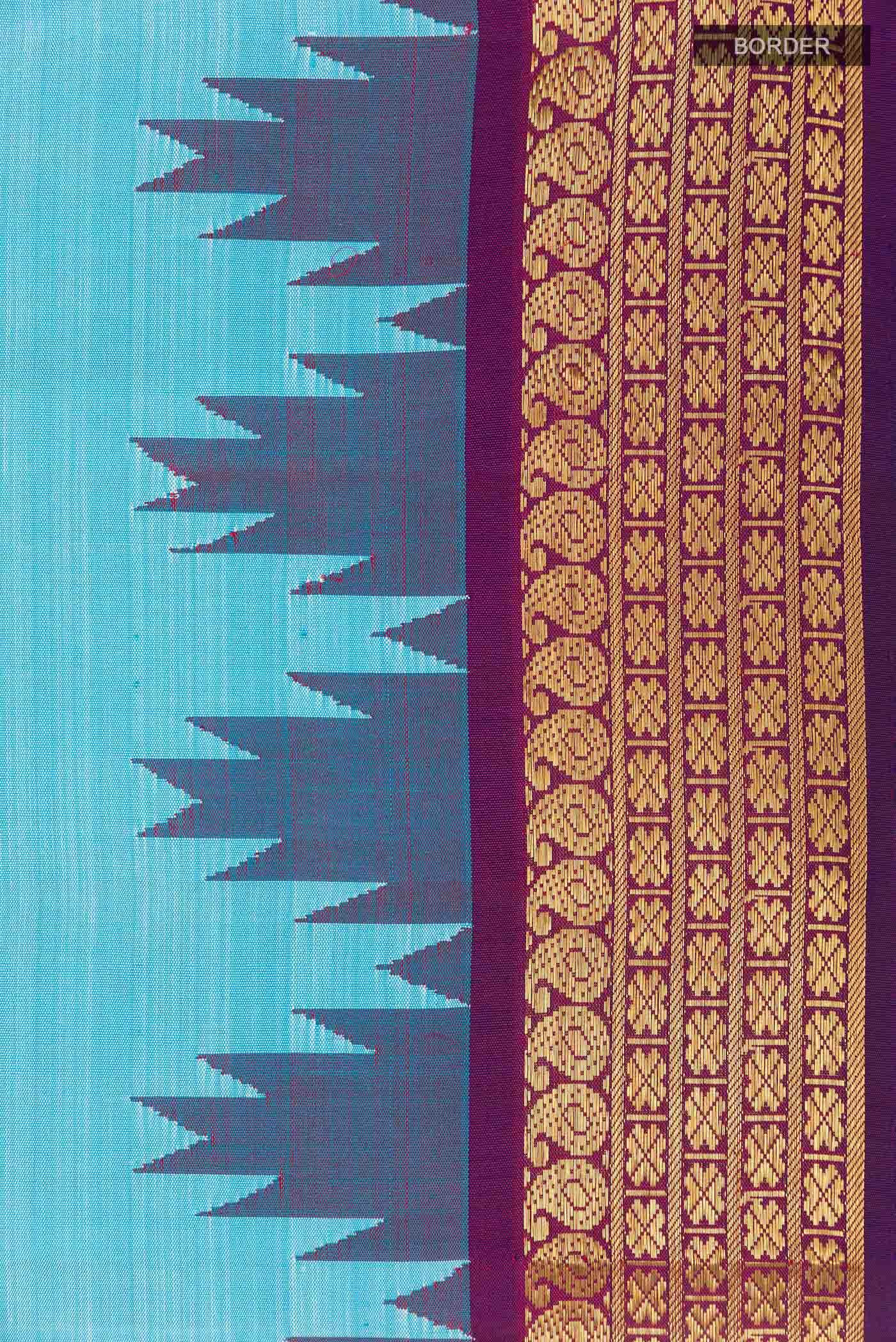 Blue Dual Tone Kanchipuram Silk Saree