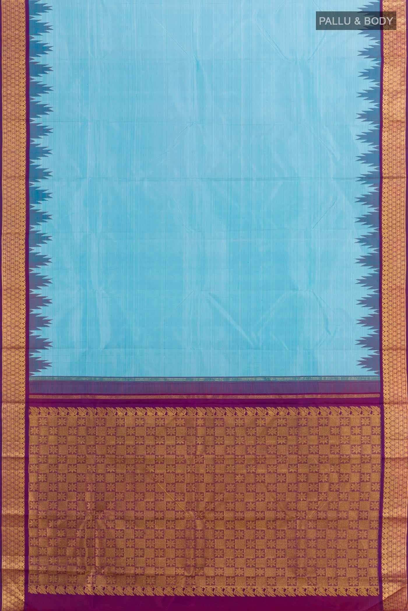 Blue Dual Tone Kanchipuram Silk Saree