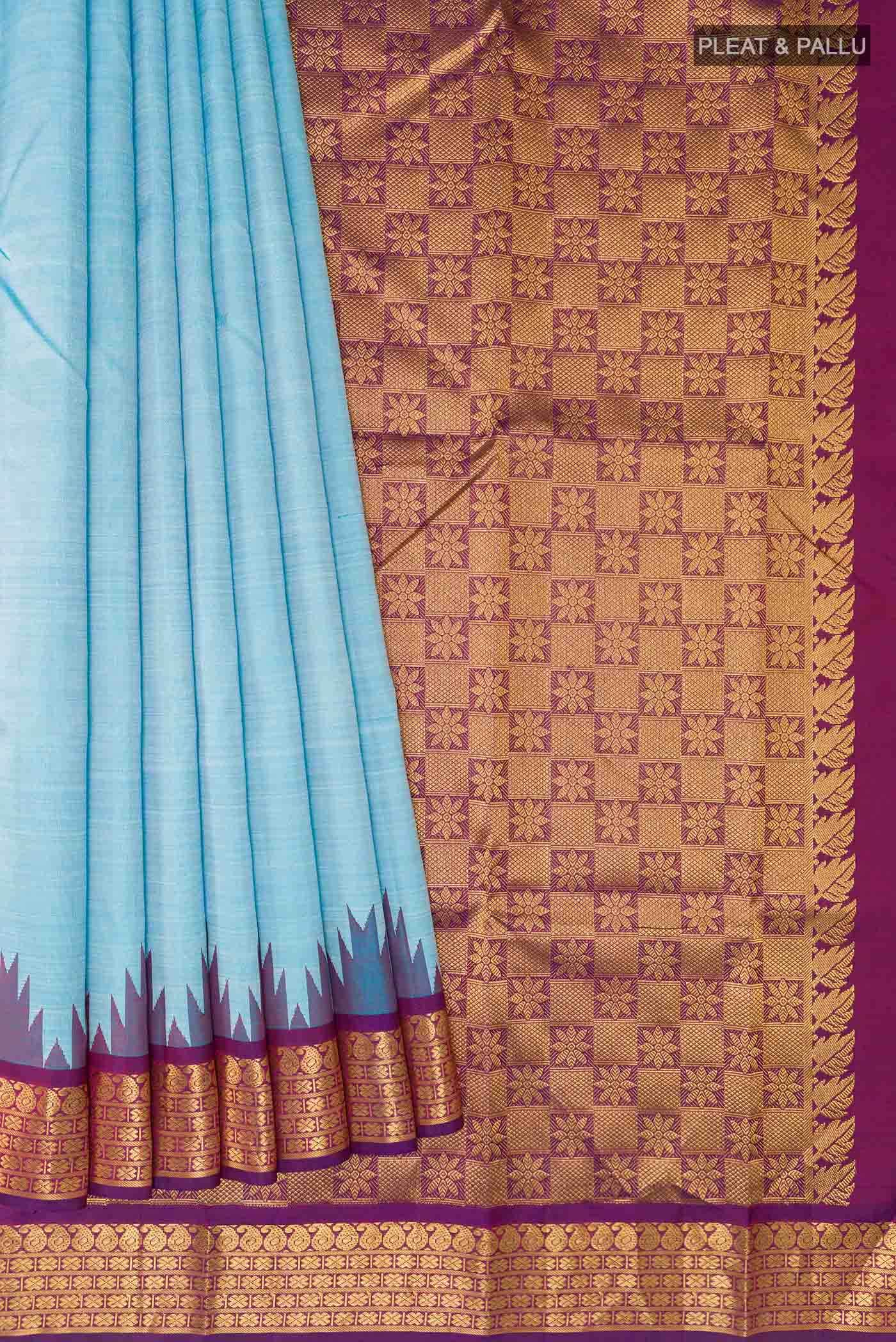 Blue Dual Tone Kanchipuram Silk Saree