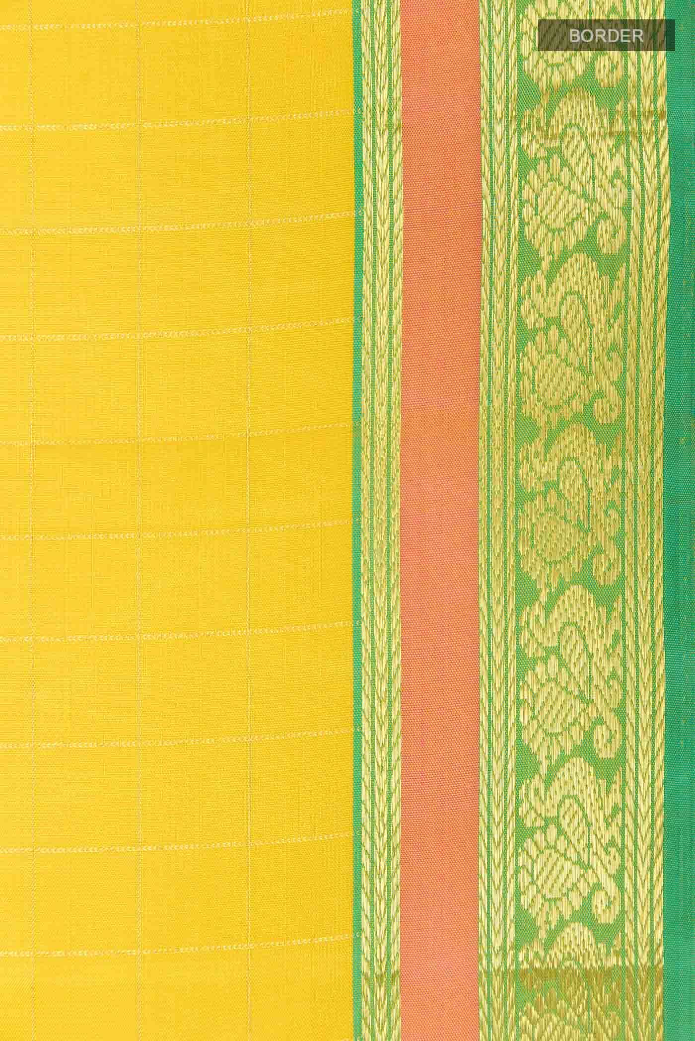 Yellow Kanchipuram Silk Saree