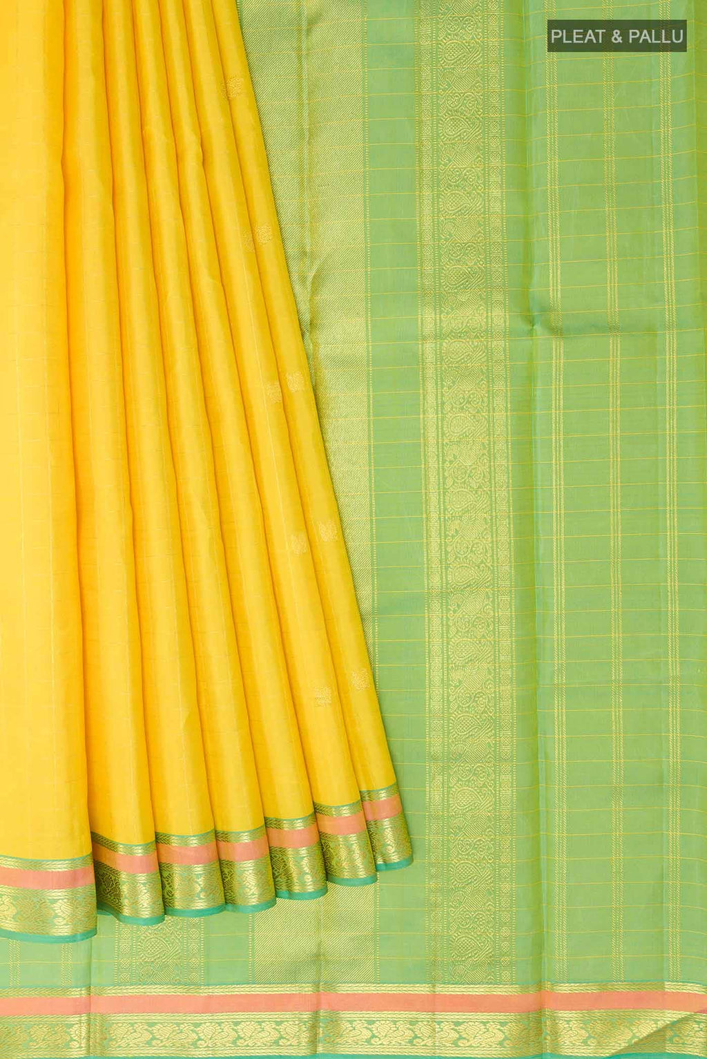 Yellow Kanchipuram Silk Saree