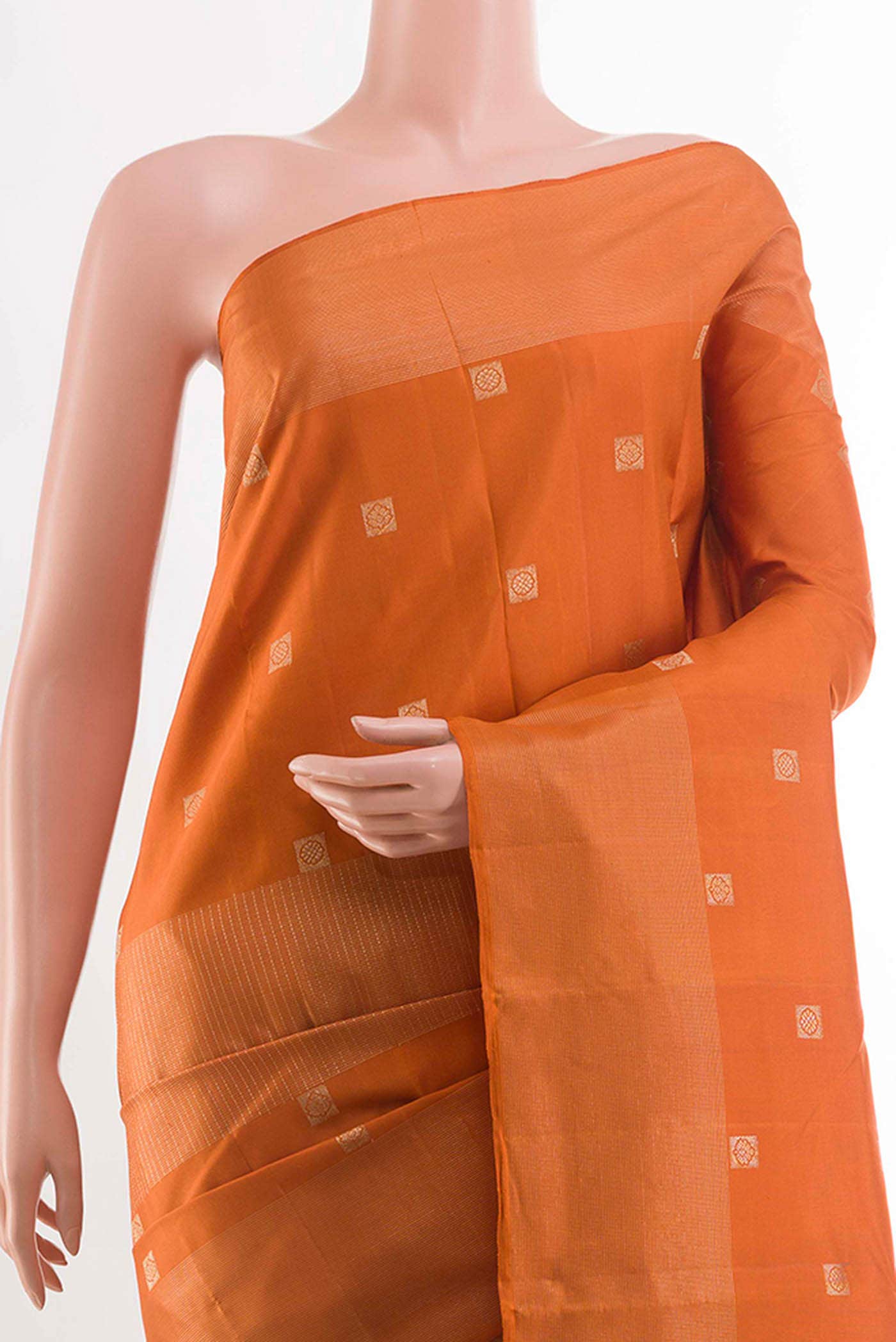 Orange Kanchipuram Silk Saree