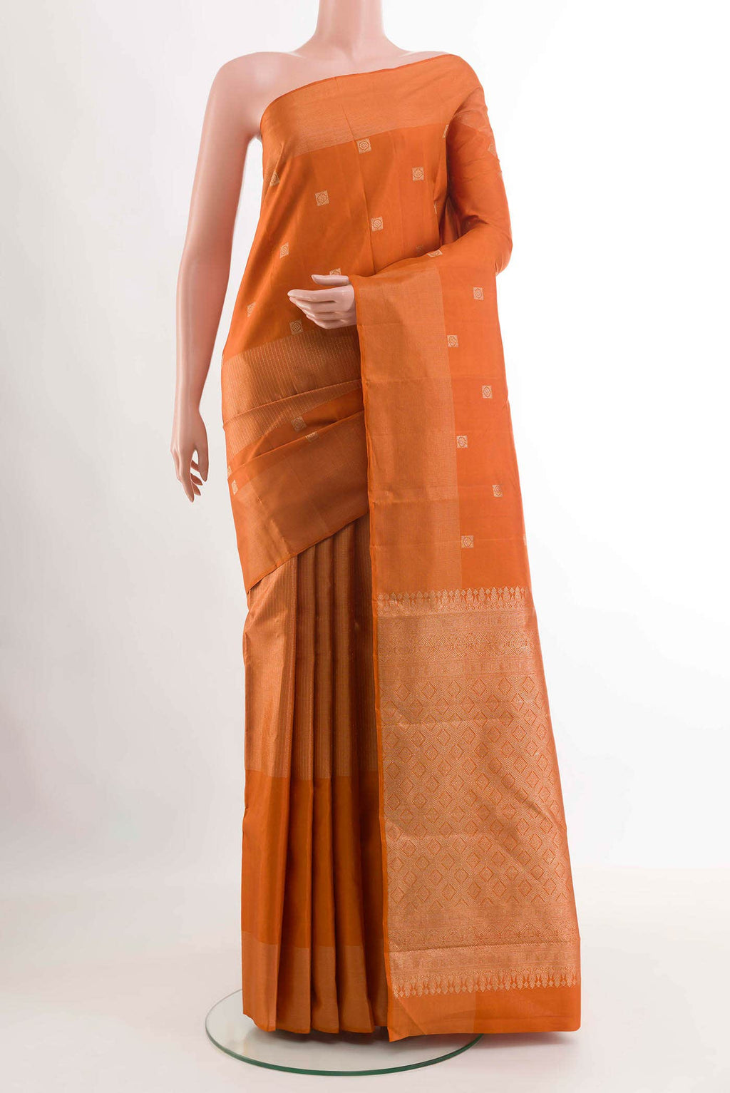 Orange Kanchipuram Silk Saree