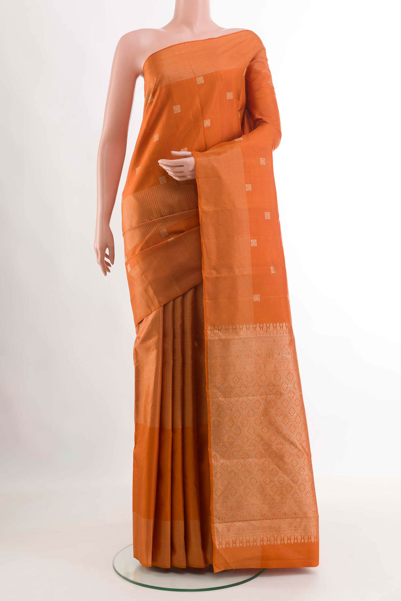Orange Kanchipuram Silk Saree