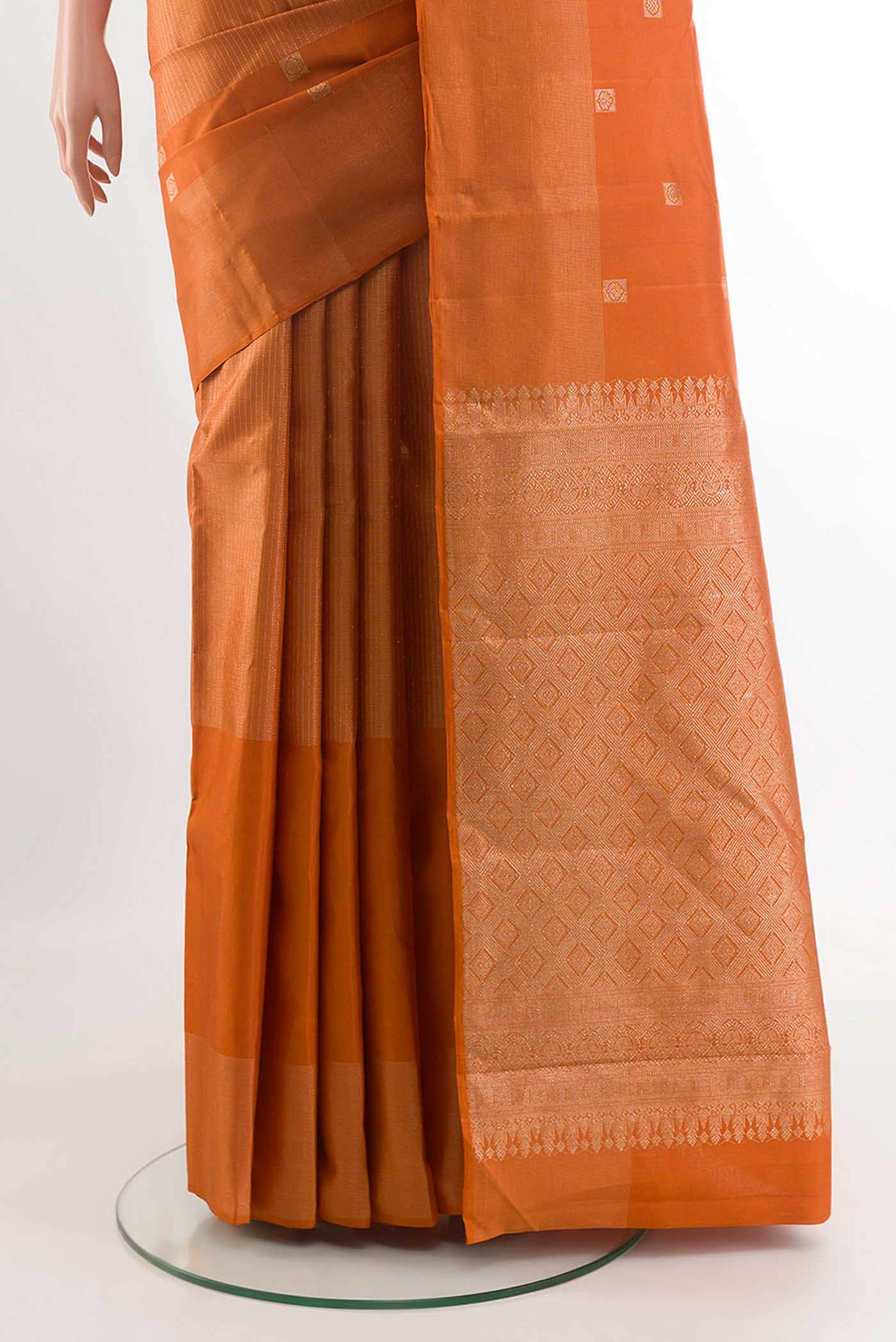 Orange Kanchipuram Silk Saree