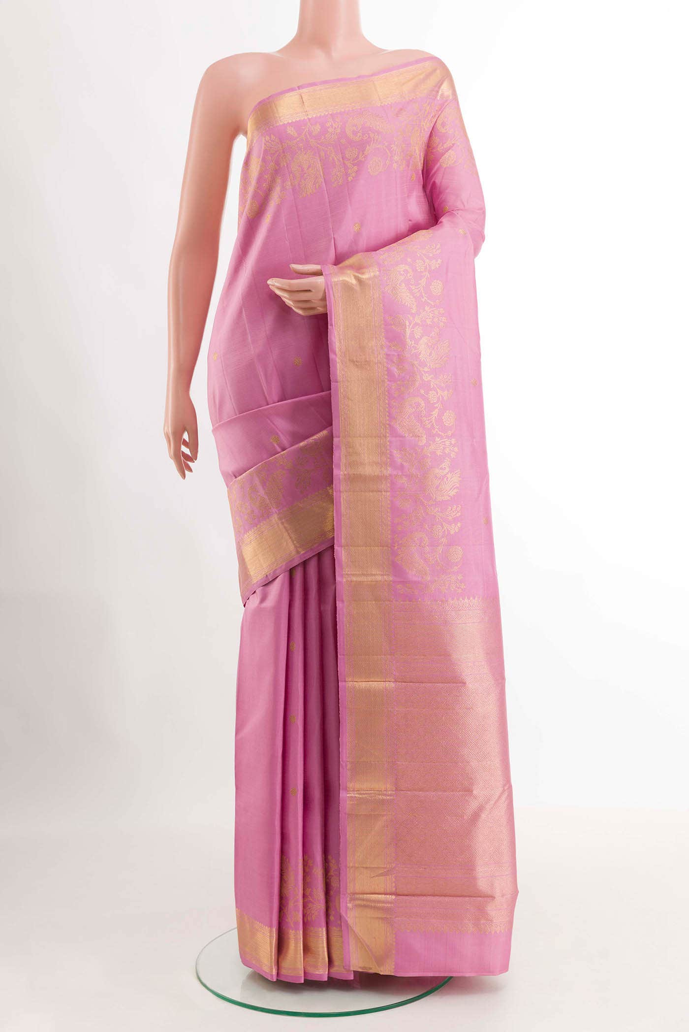 Pink Kanchipuram Silk Saree