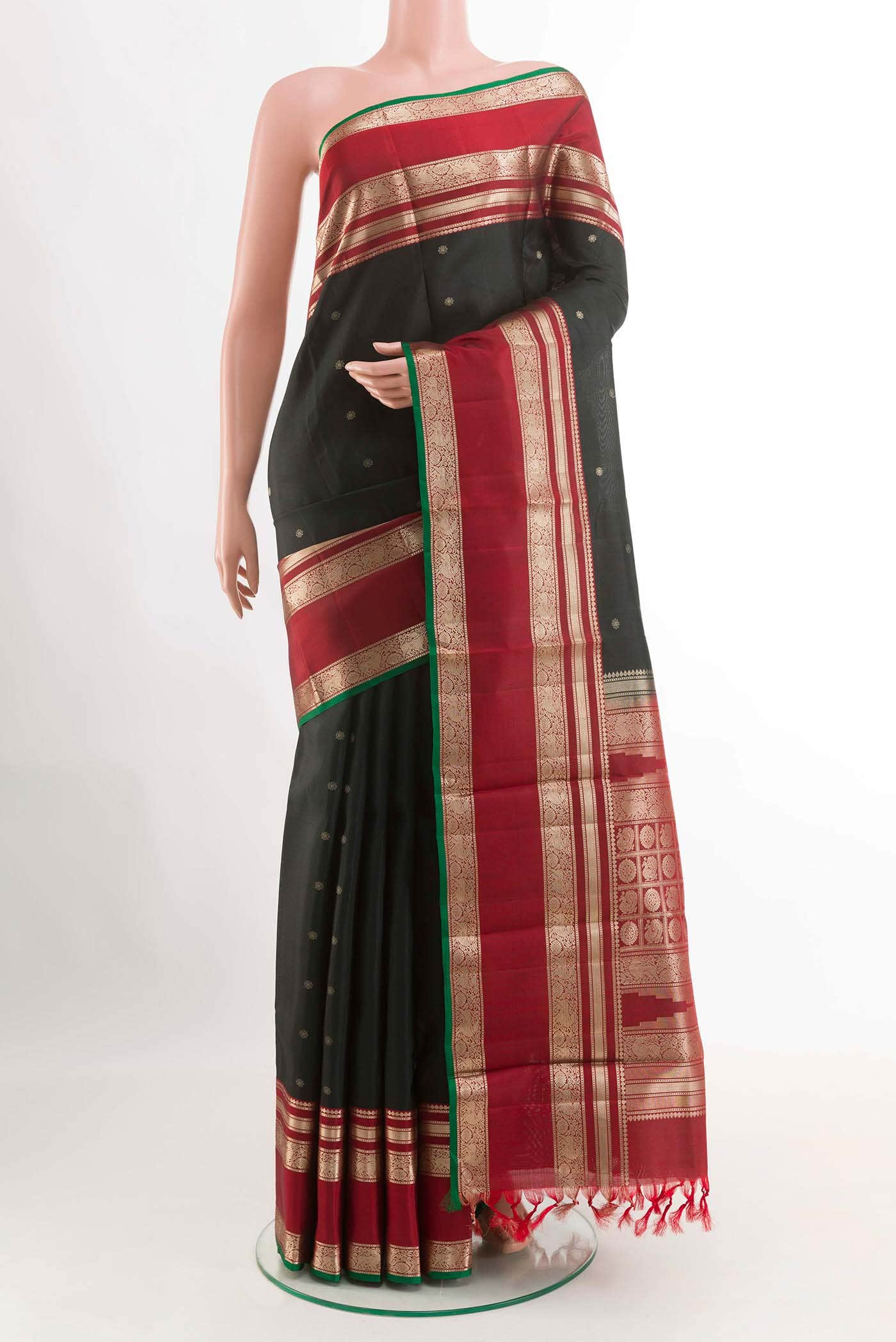Black Kanchipuram Silk Saree