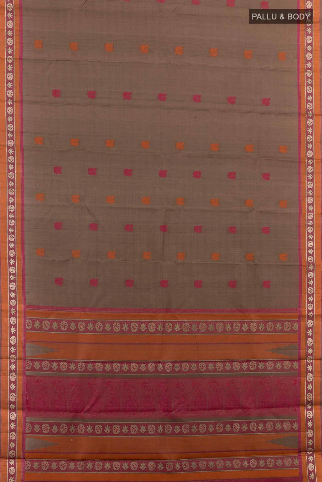 Brown Dual Tone Kanchipuram Silk Saree