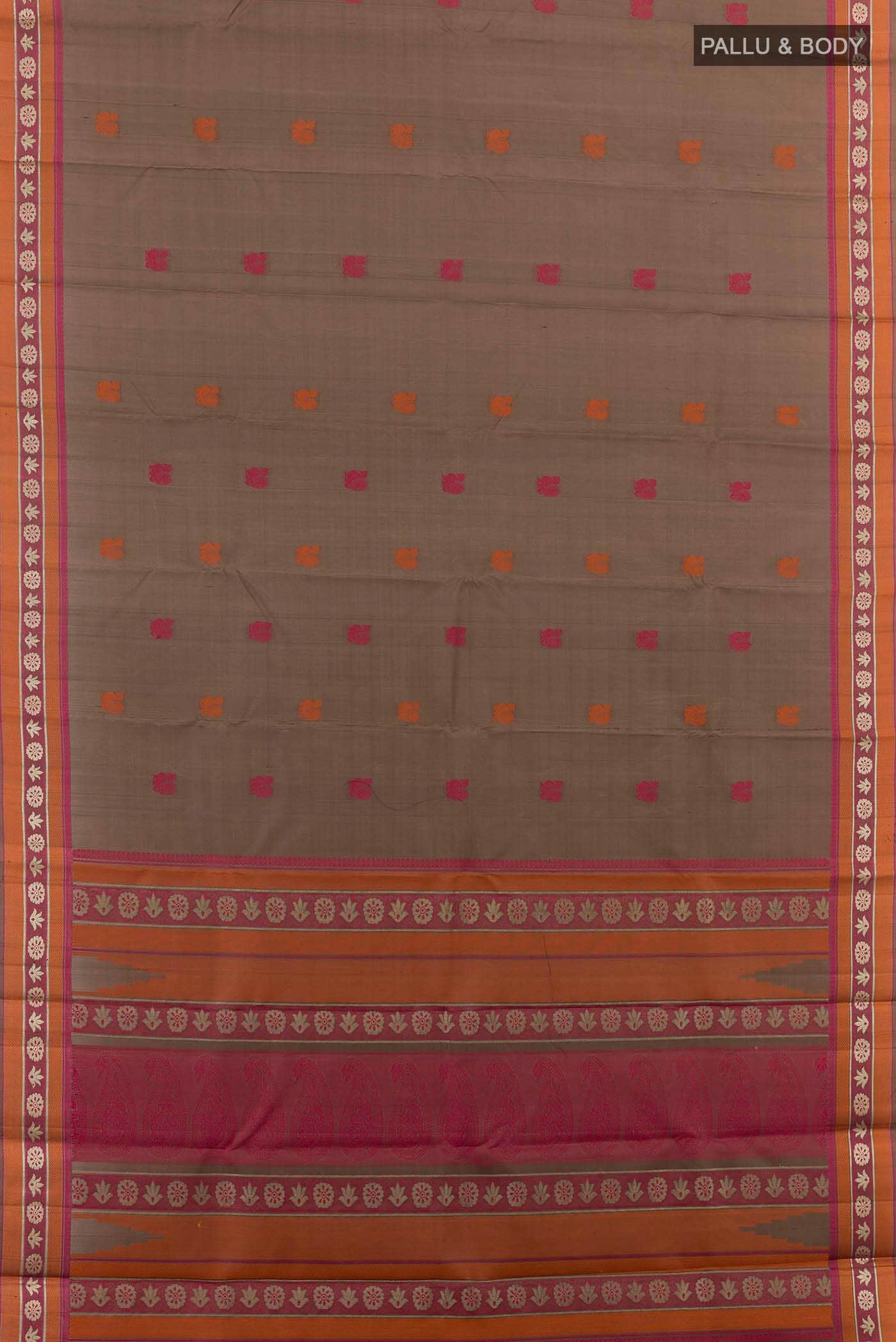 Brown Dual Tone Kanchipuram Silk Saree