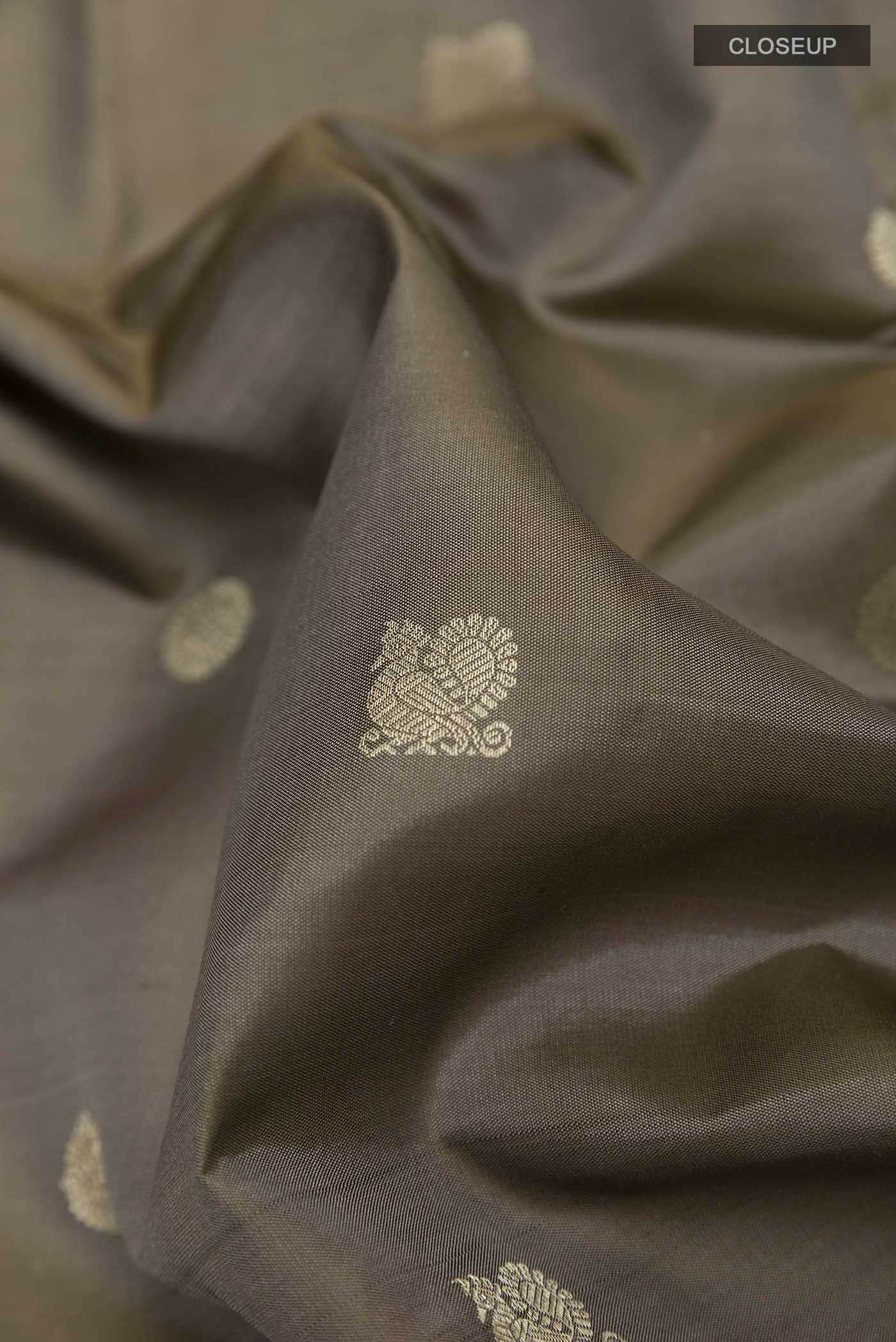 Grey Kanchipuram Silk Saree