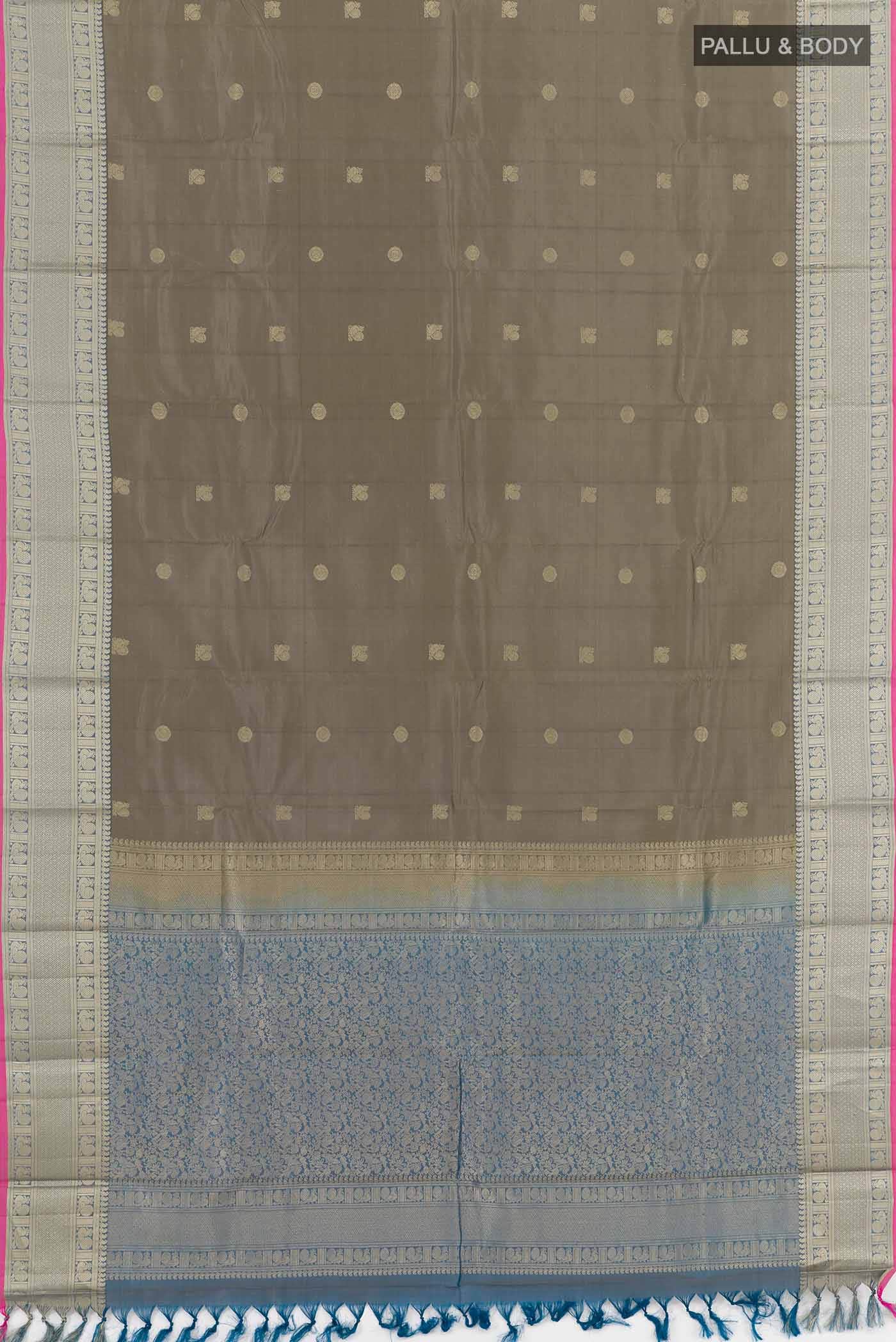 Grey Kanchipuram Silk Saree