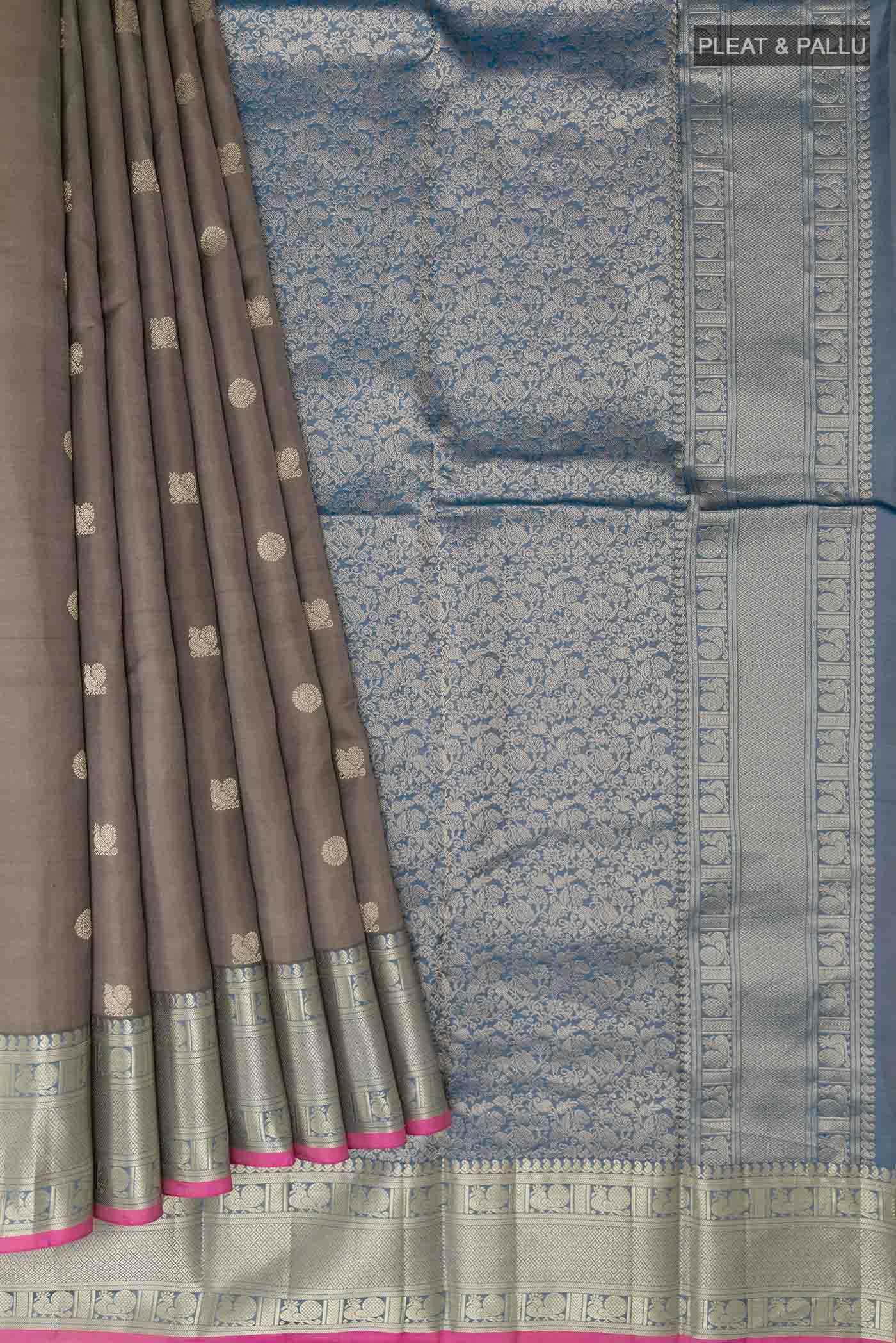 Grey Kanchipuram Silk Saree