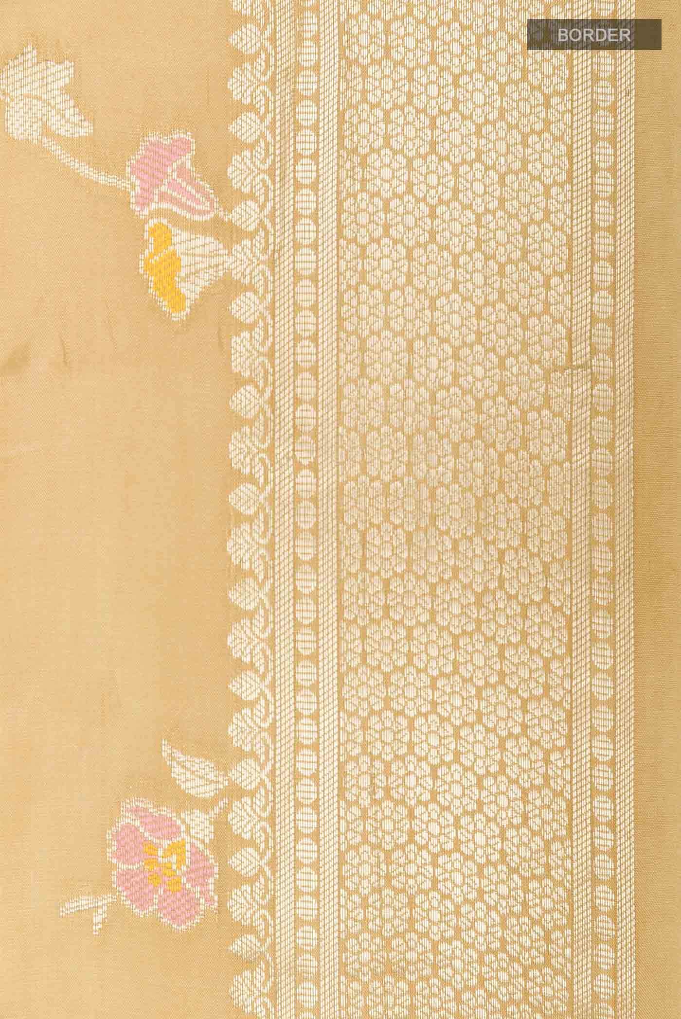 Beige Tussar Silk Saree