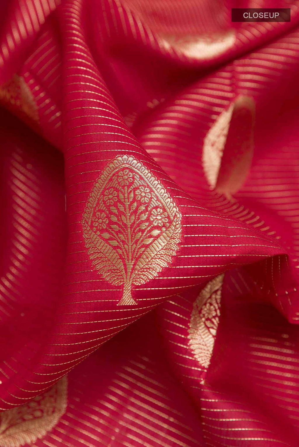 Red Tussar Silk Saree