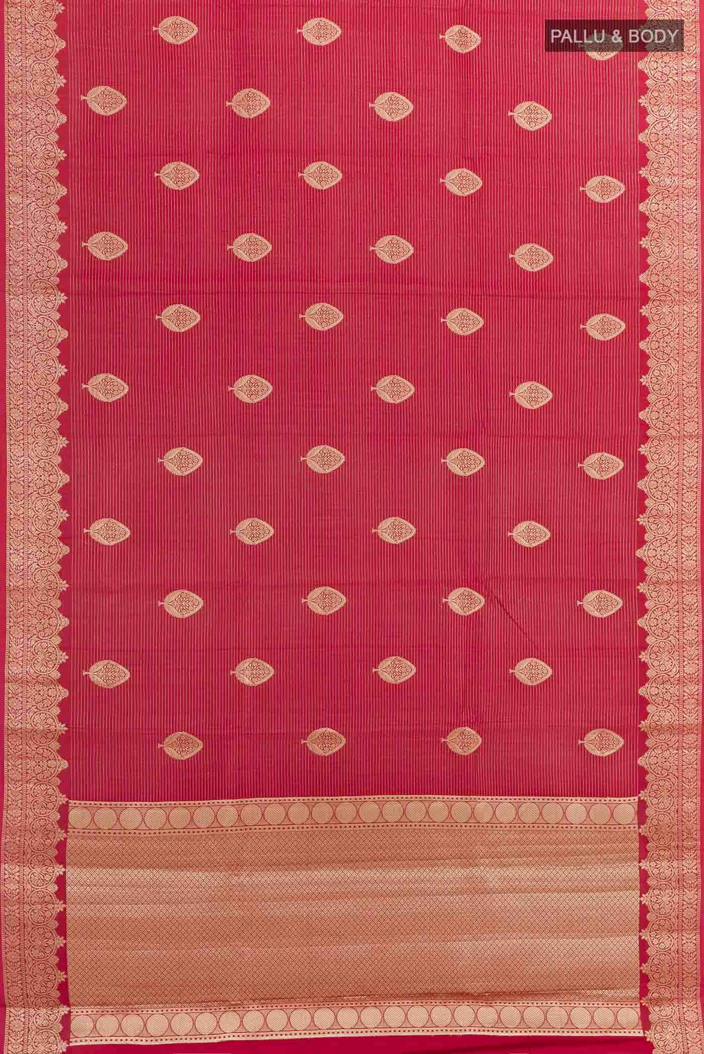 Red Tussar Silk Saree