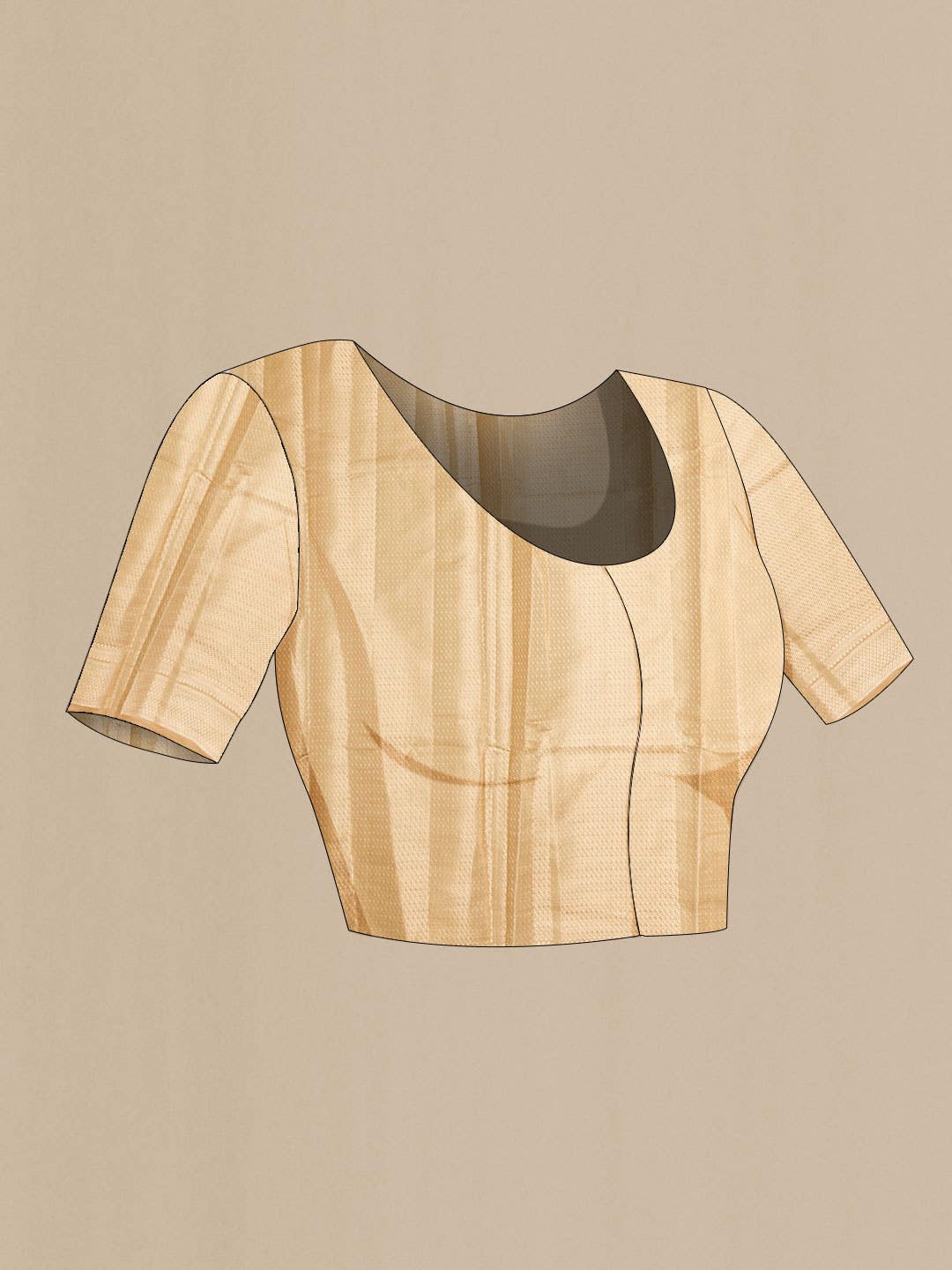 Beige Tussar Silk Saree
