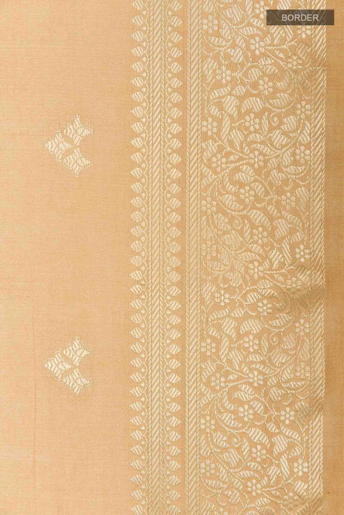 Beige Tussar Silk Saree