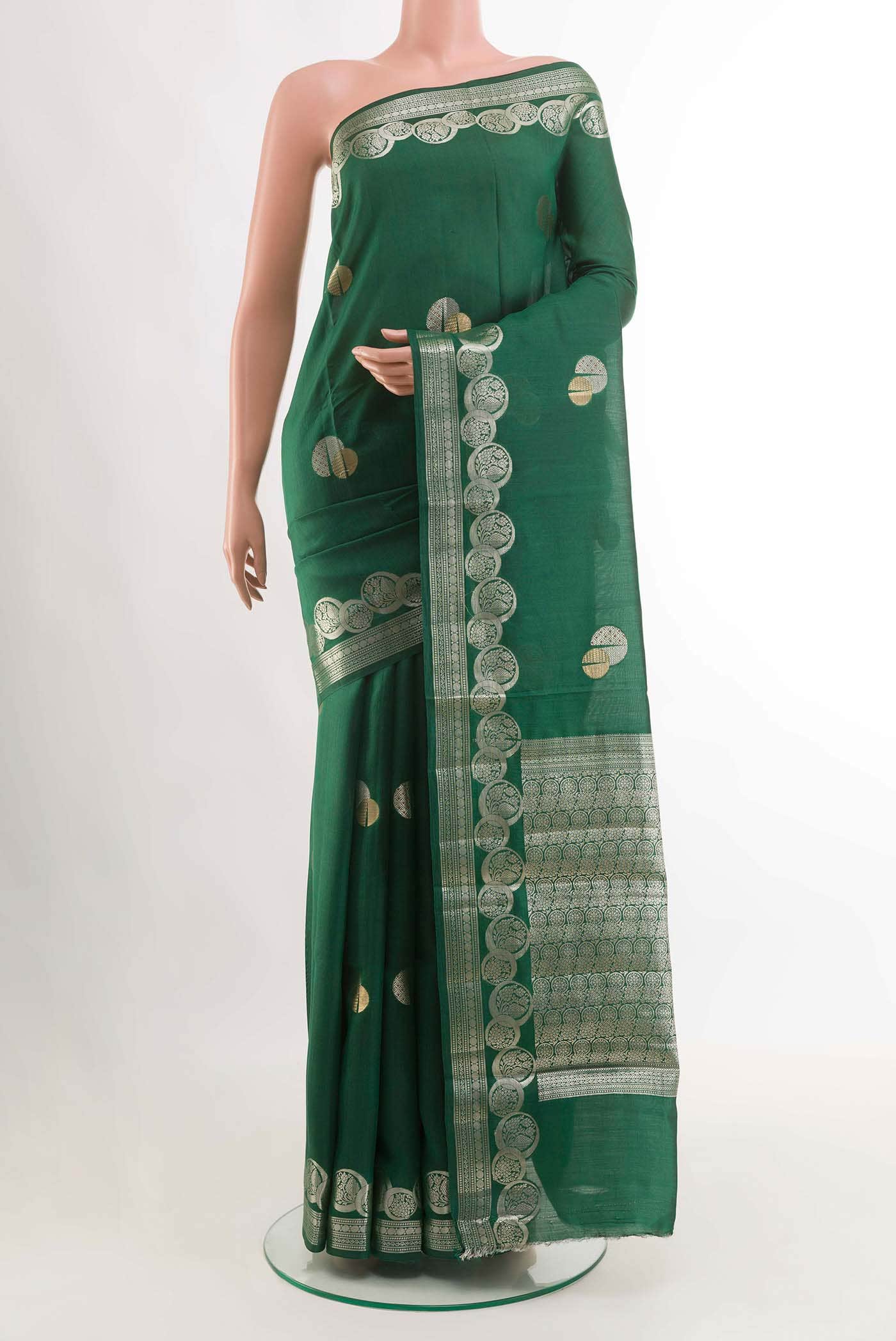 Green Tussar Silk Saree