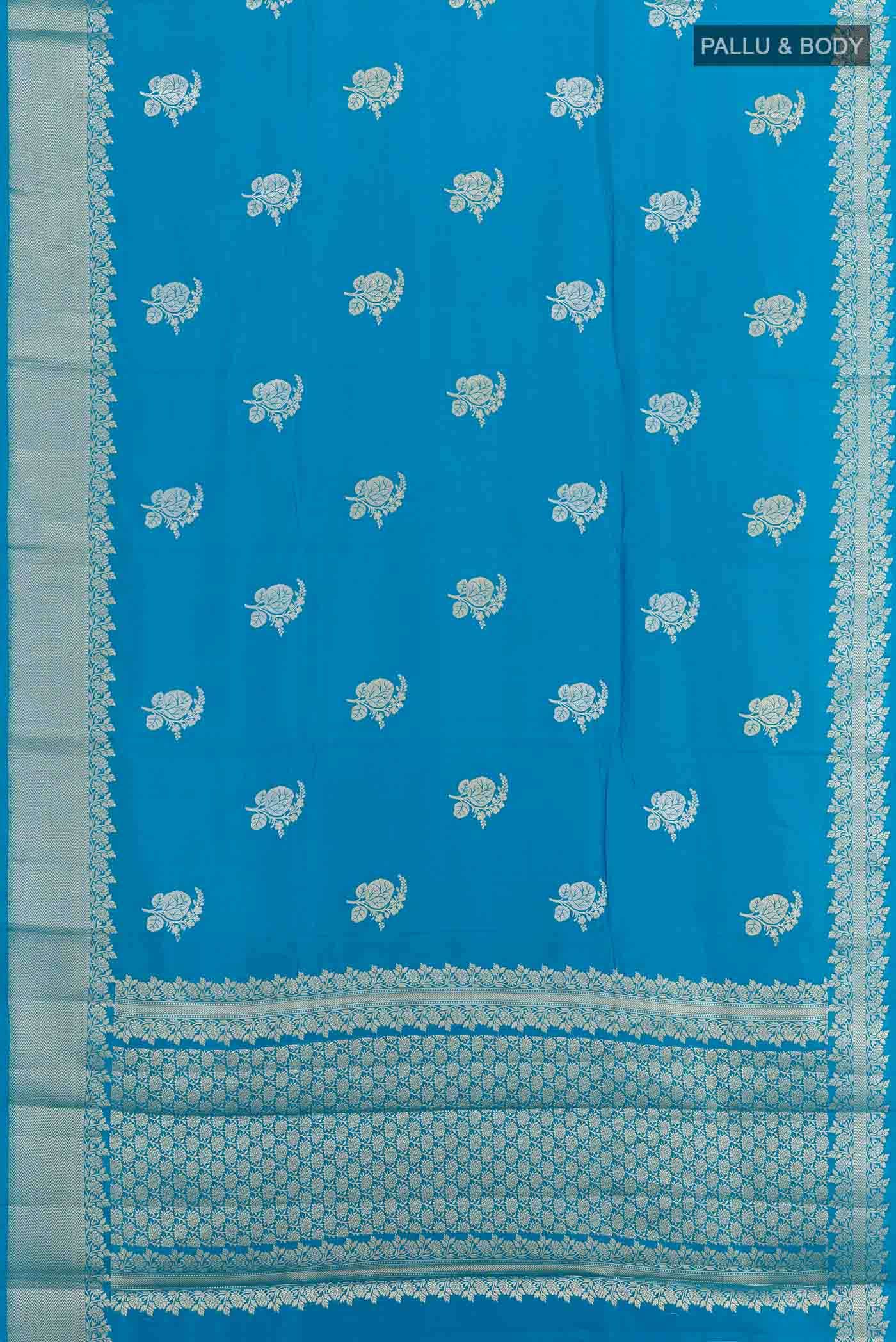 Blue Tussar Silk Saree