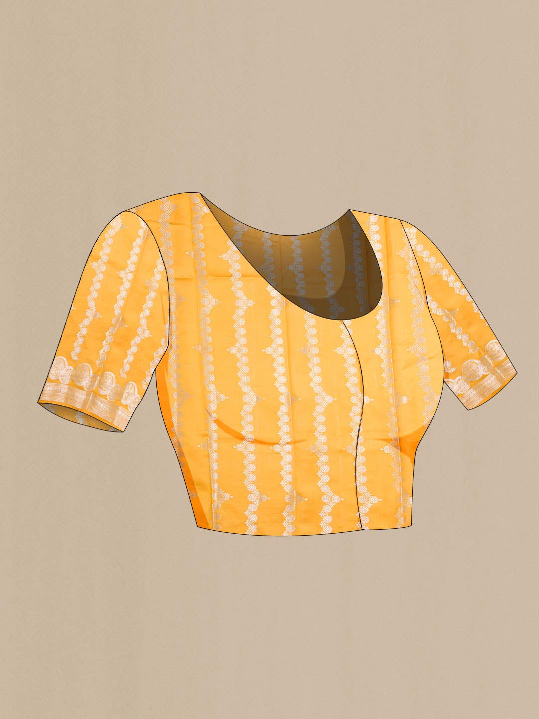 Yellow Tussar Silk Saree