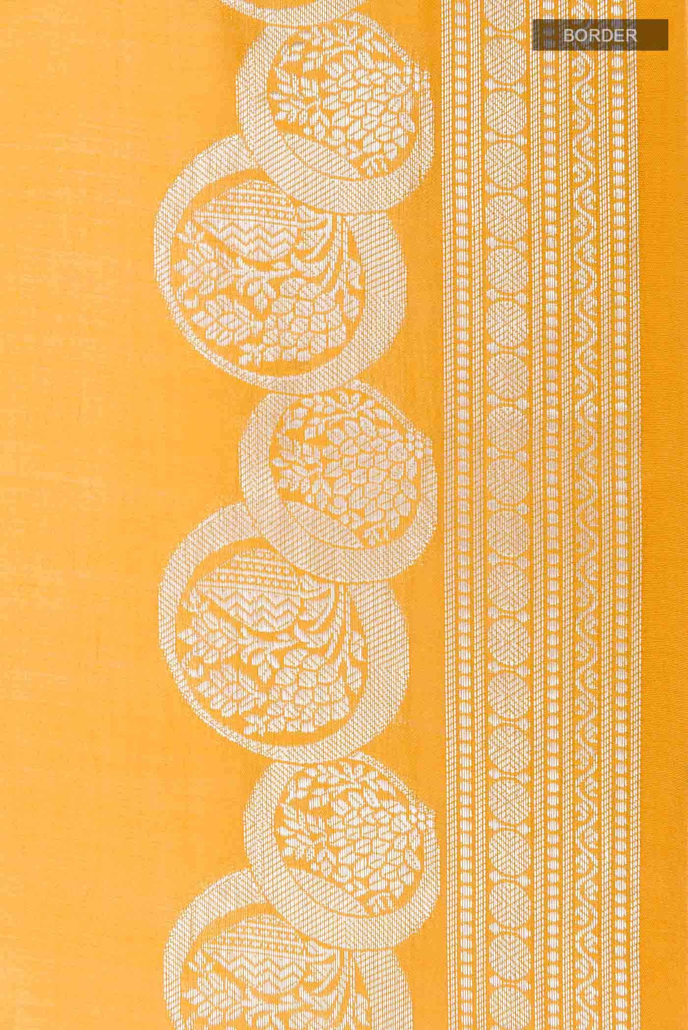 Yellow Tussar Silk Saree
