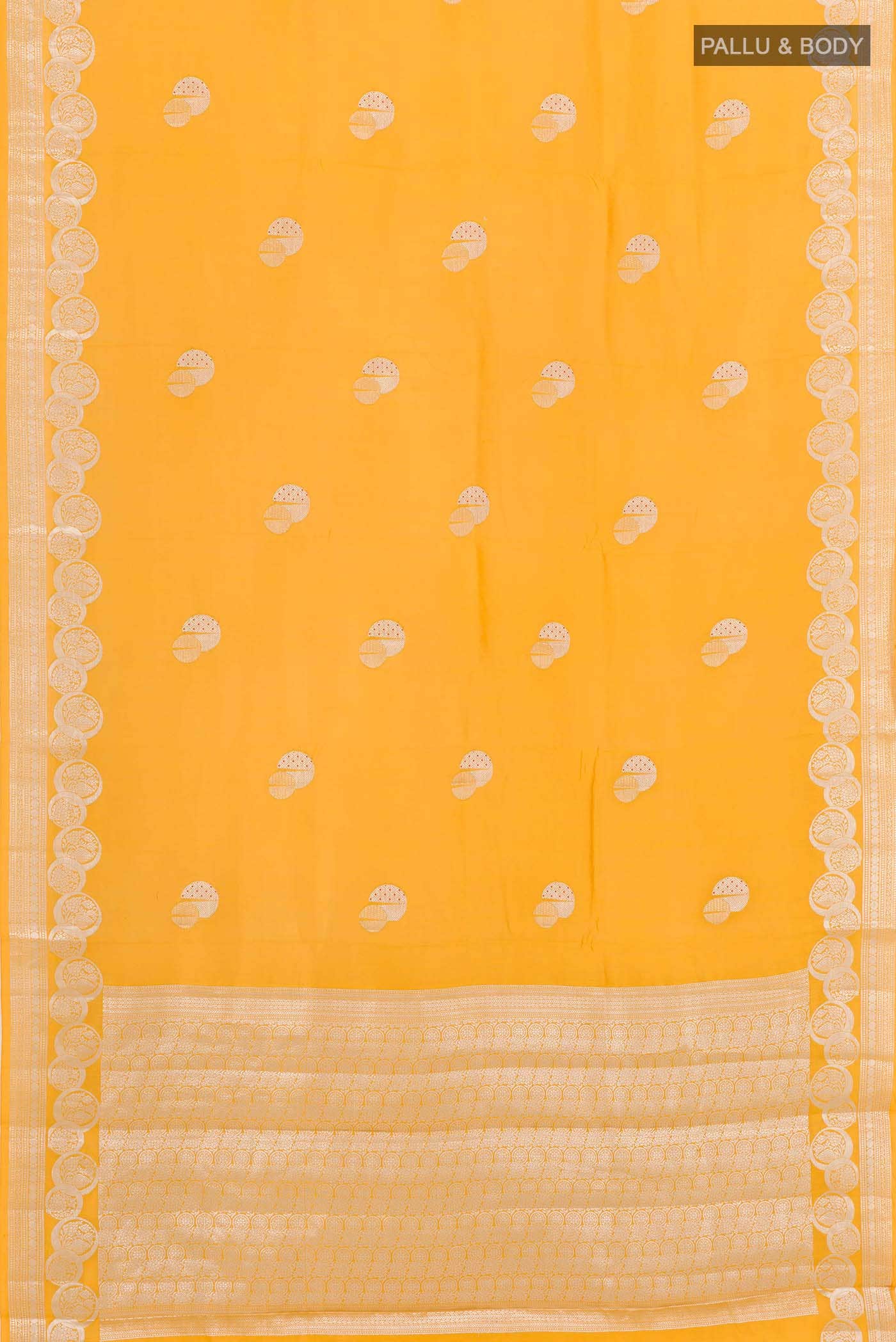 Yellow Tussar Silk Saree