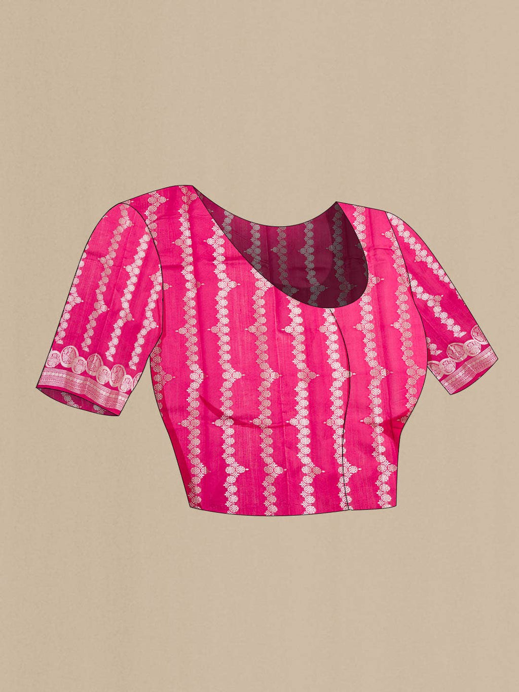 Pink Tussar Silk Saree