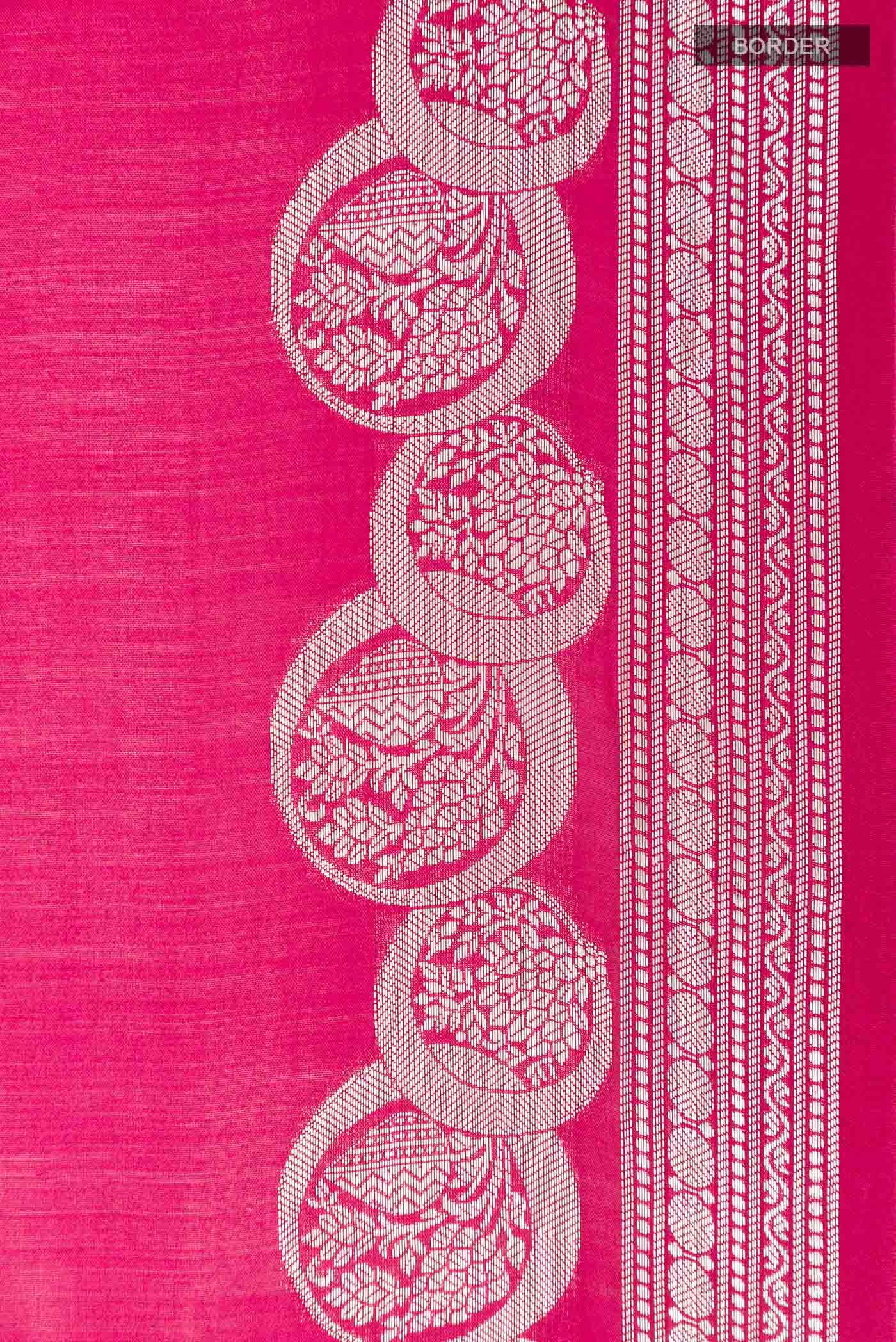 Pink Tussar Silk Saree