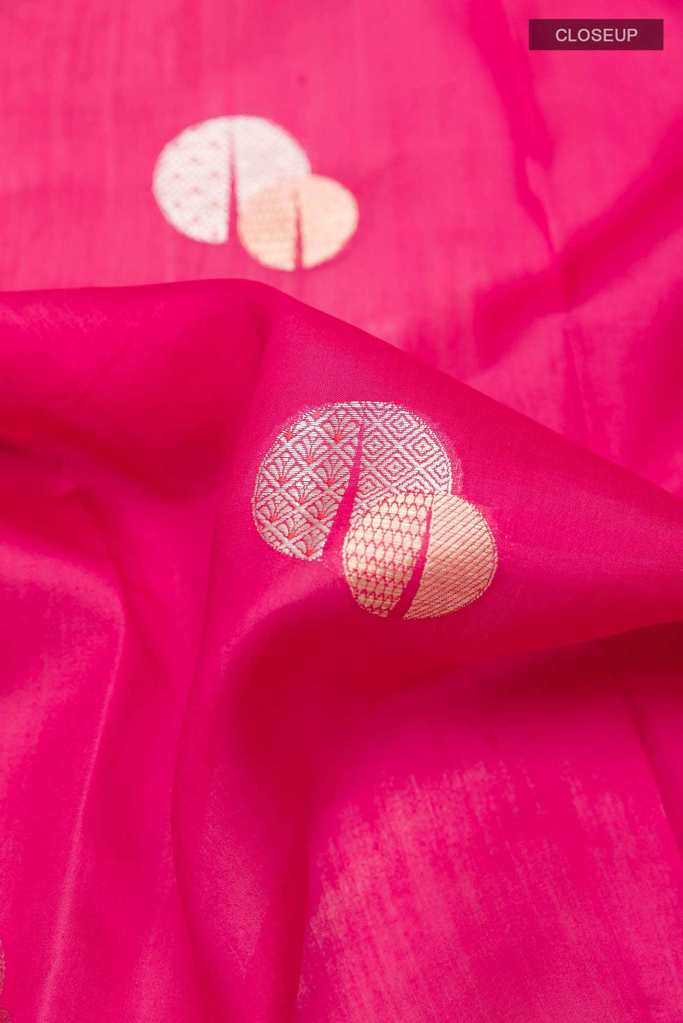 Pink Tussar Silk Saree