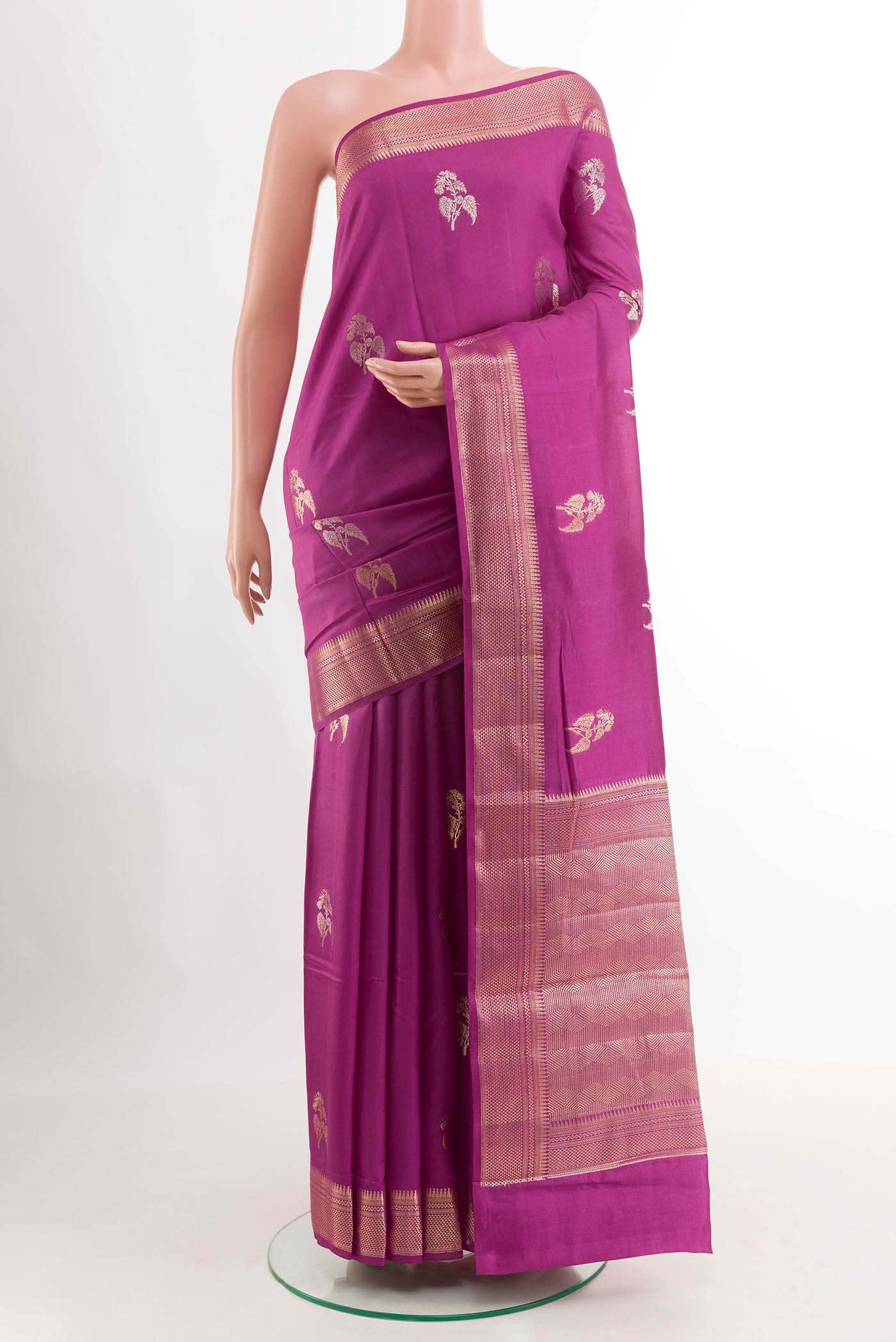Purple Tussar Silk Saree