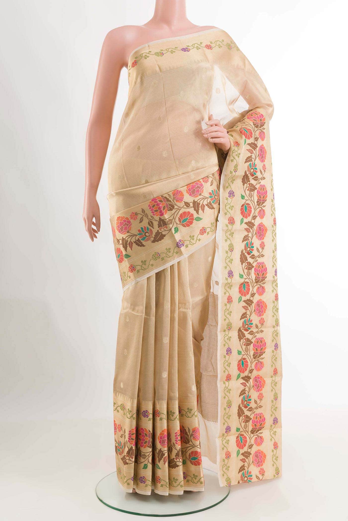 Beige Kota Silk Saree