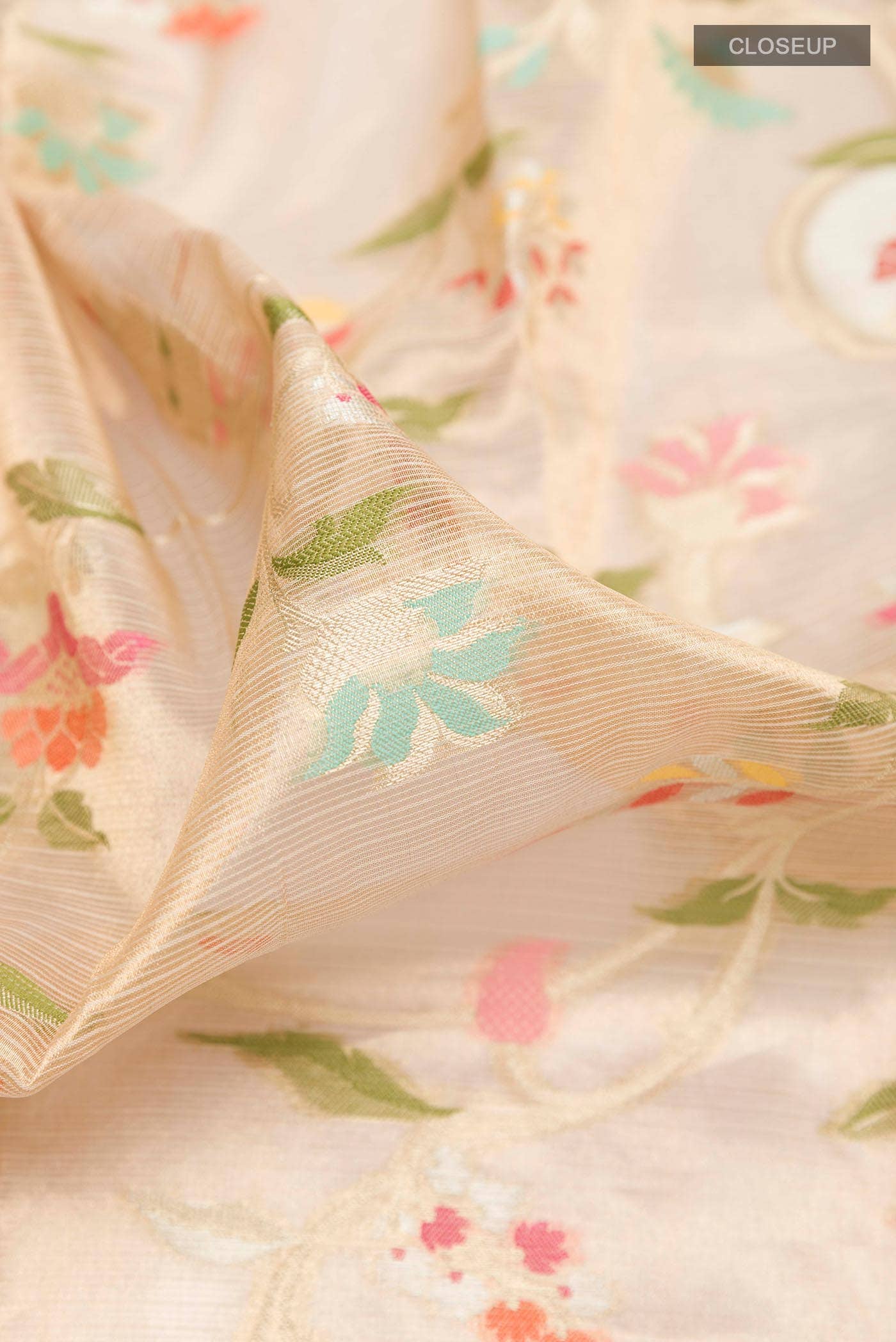 Beige Kota Silk Saree