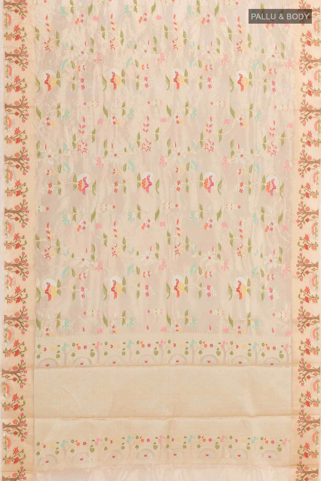 Beige Kota Silk Saree