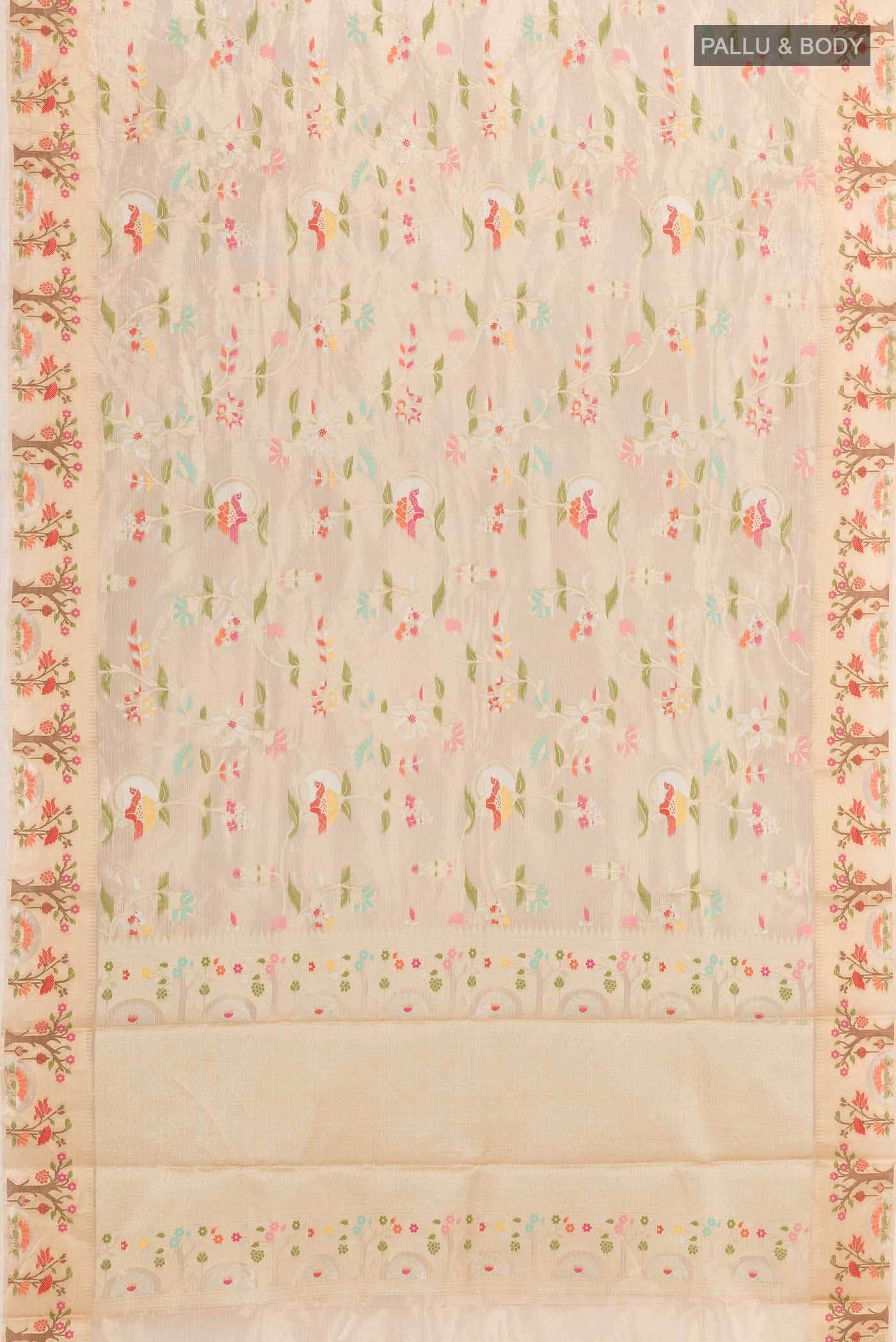 Beige Kota Silk Saree
