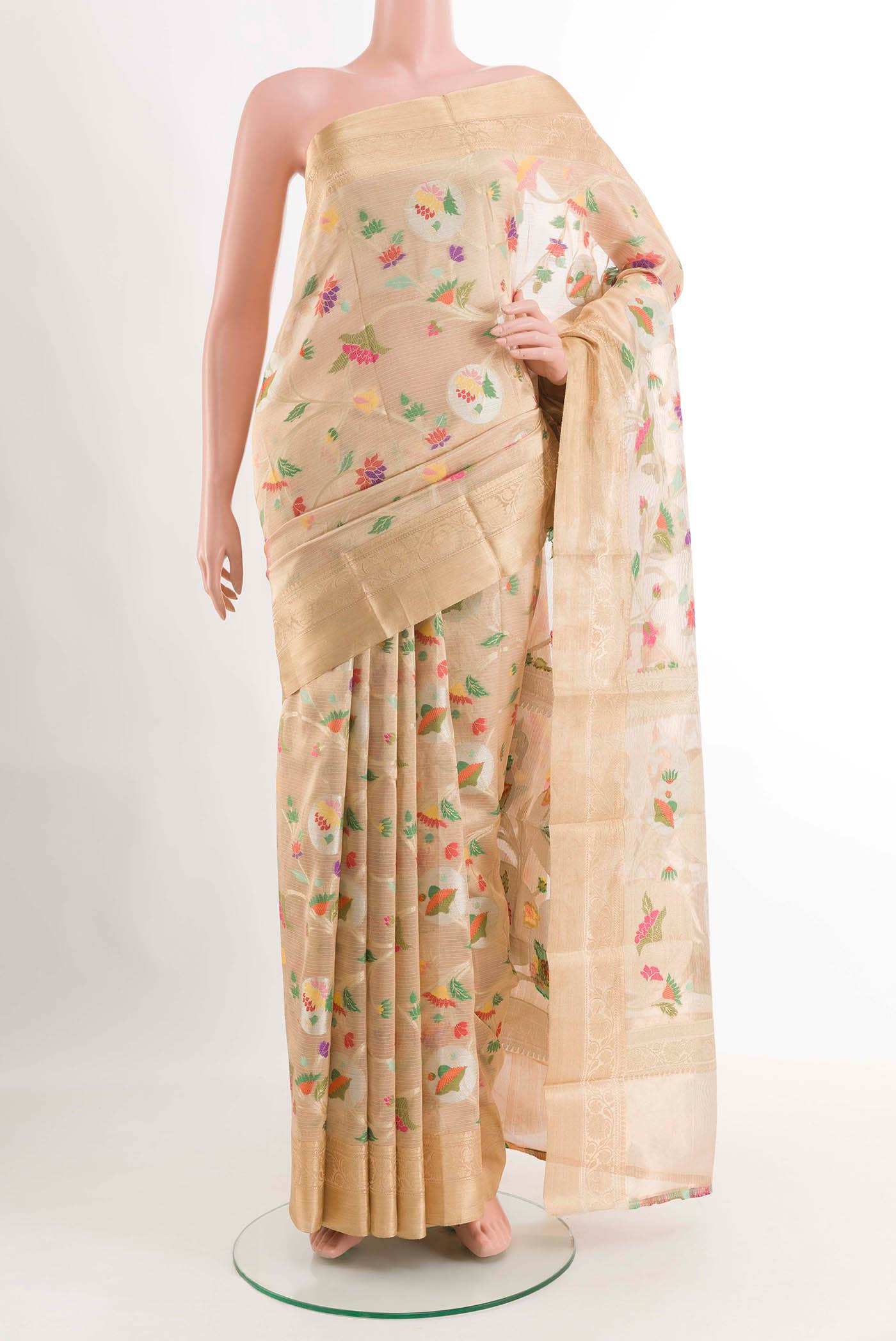 Beige Kota Silk Saree