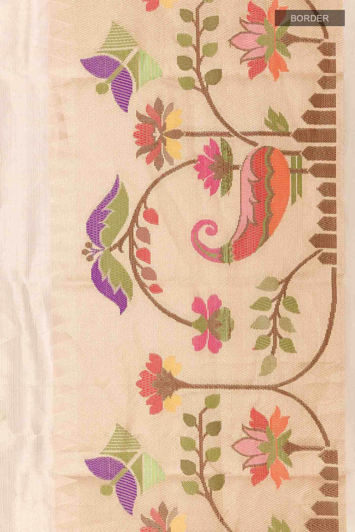Beige Kota Silk Saree
