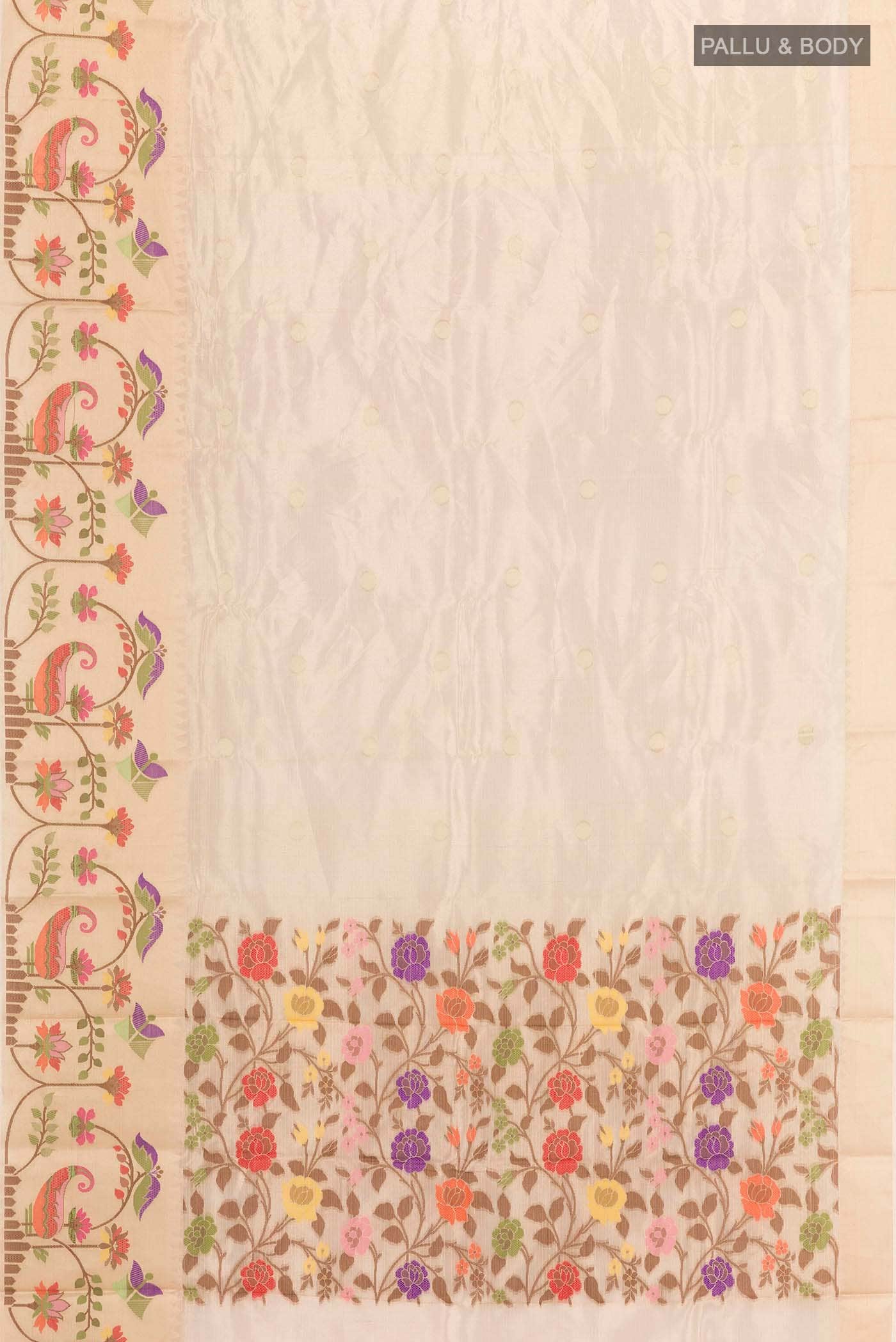 Beige Kota Silk Saree