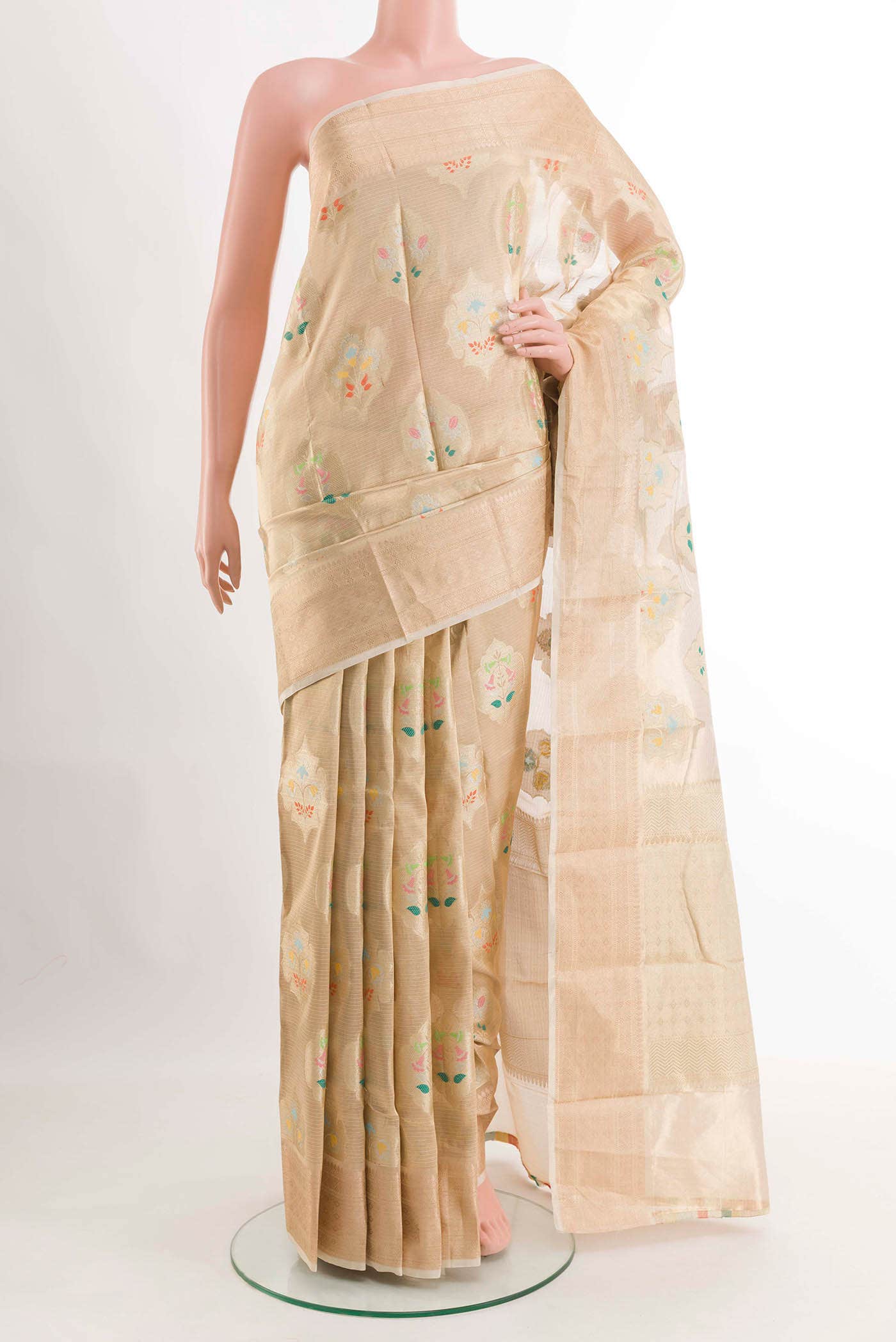 Beige Kota Silk Saree