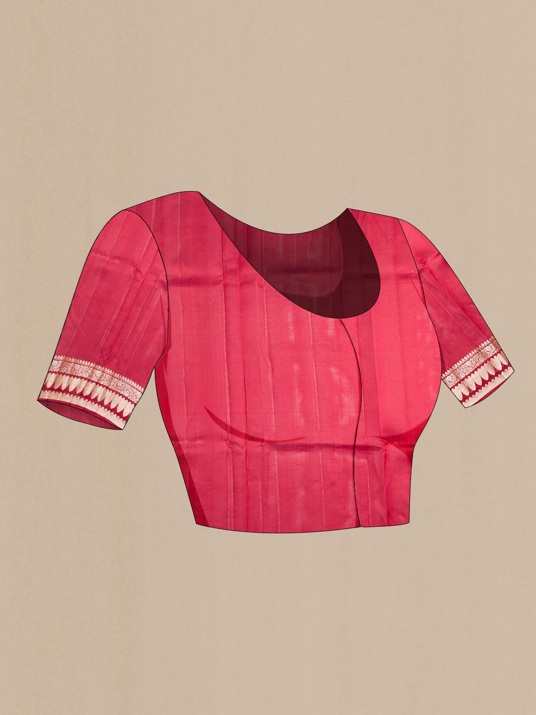 Red Tussar Silk Saree
