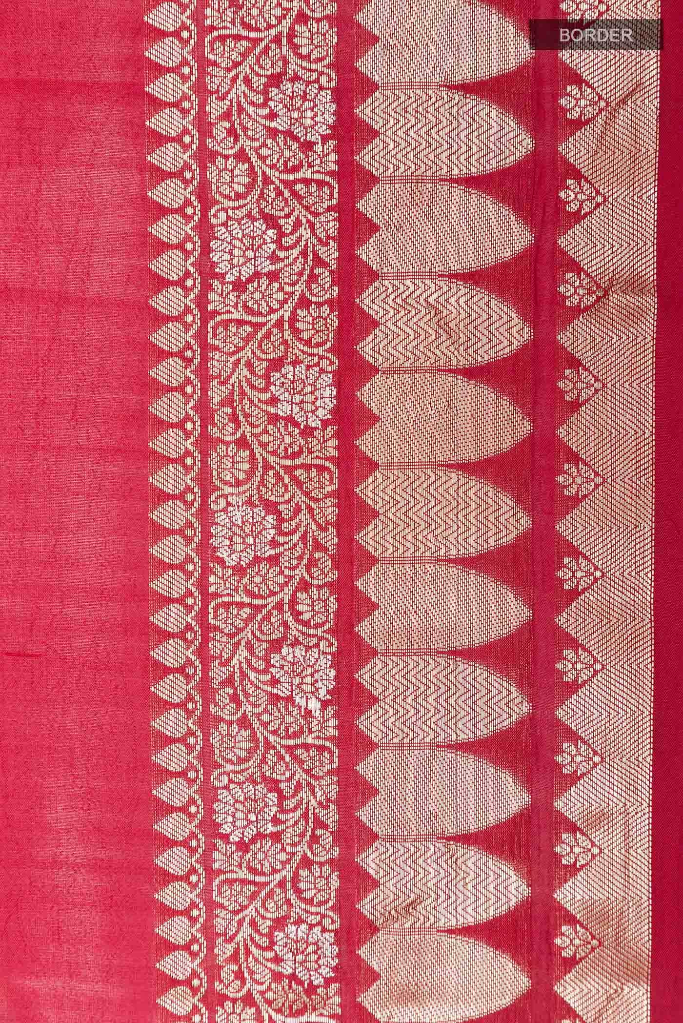 Red Tussar Silk Saree