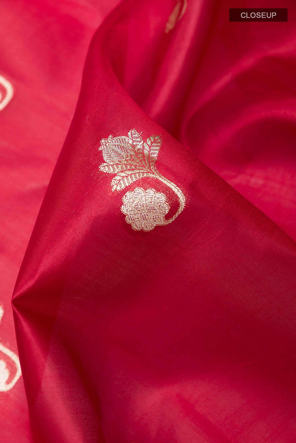 Red Tussar Silk Saree