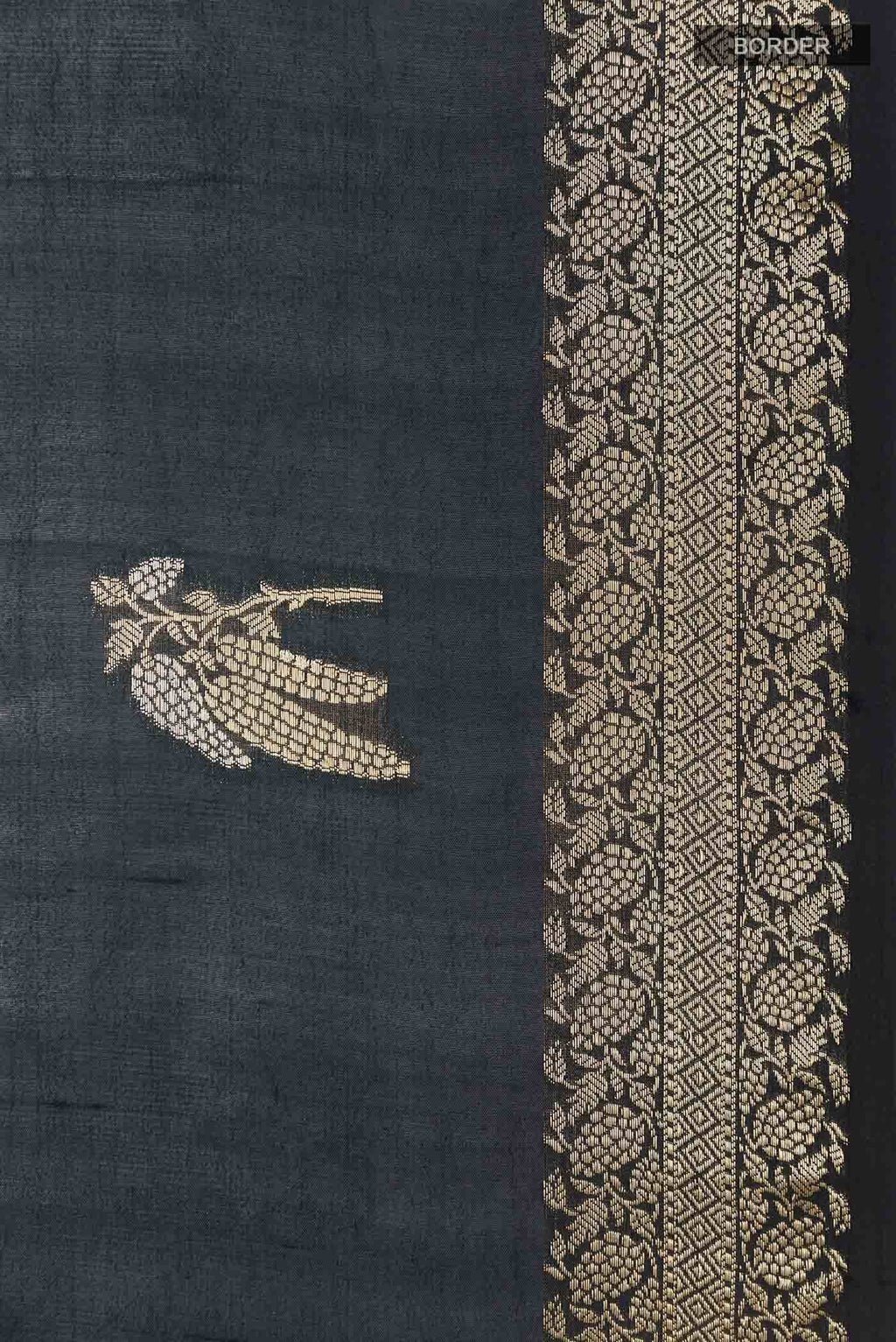 Black Tussar Silk Saree