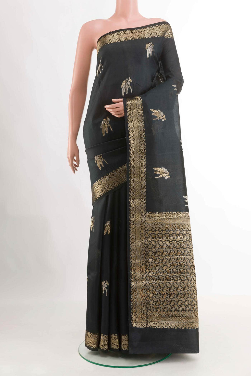 Black Tussar Silk Saree