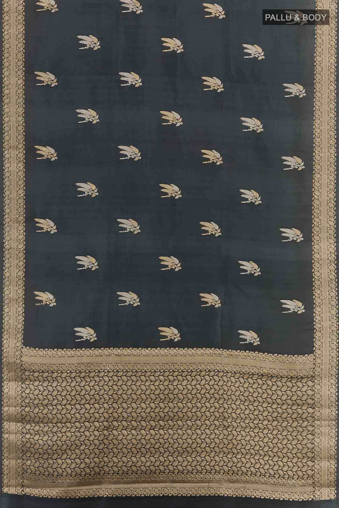 Black Tussar Silk Saree