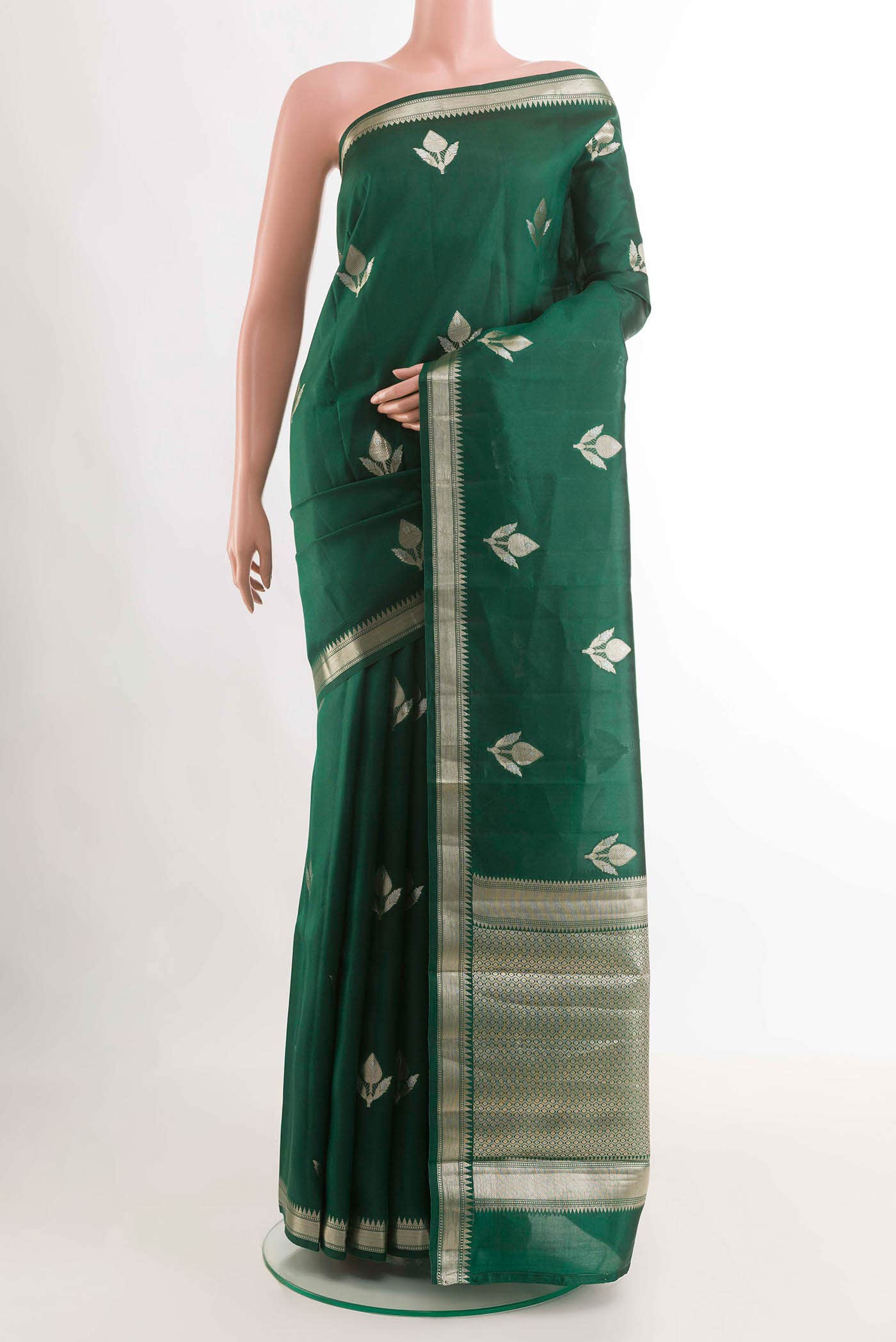 Green Tussar Silk Saree