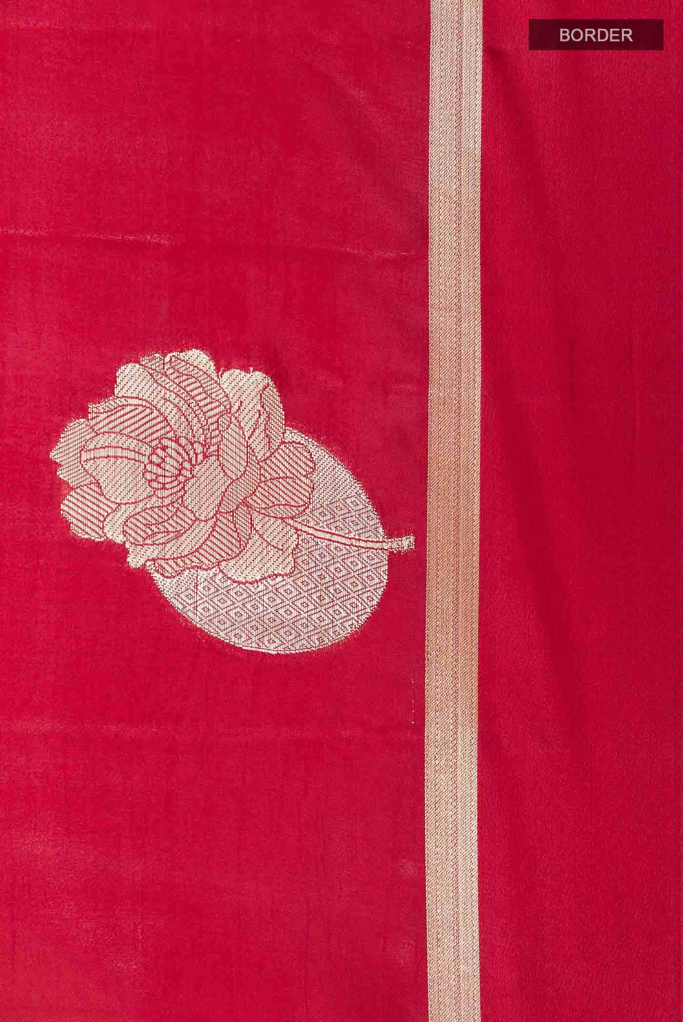 Red Tussar Silk Saree